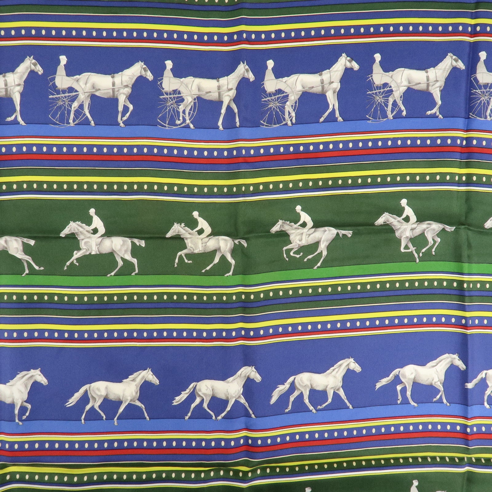 HERMES Carre 90 Silk 100% Scarf SEQUENCES Horse Print