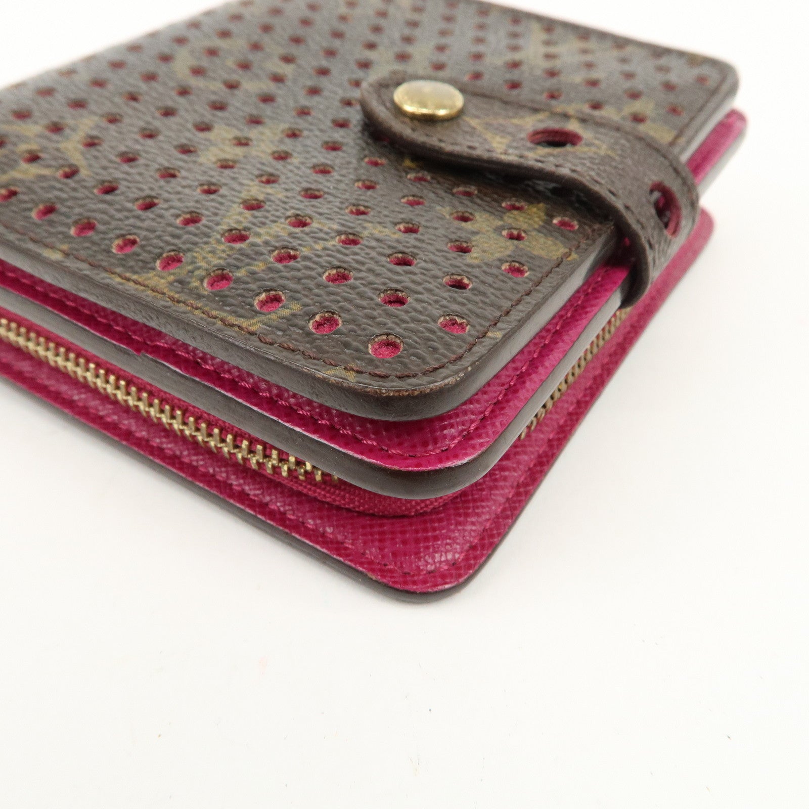 Louis Vuitton Monogram Perfor Compact Zip Fuchsia M95188