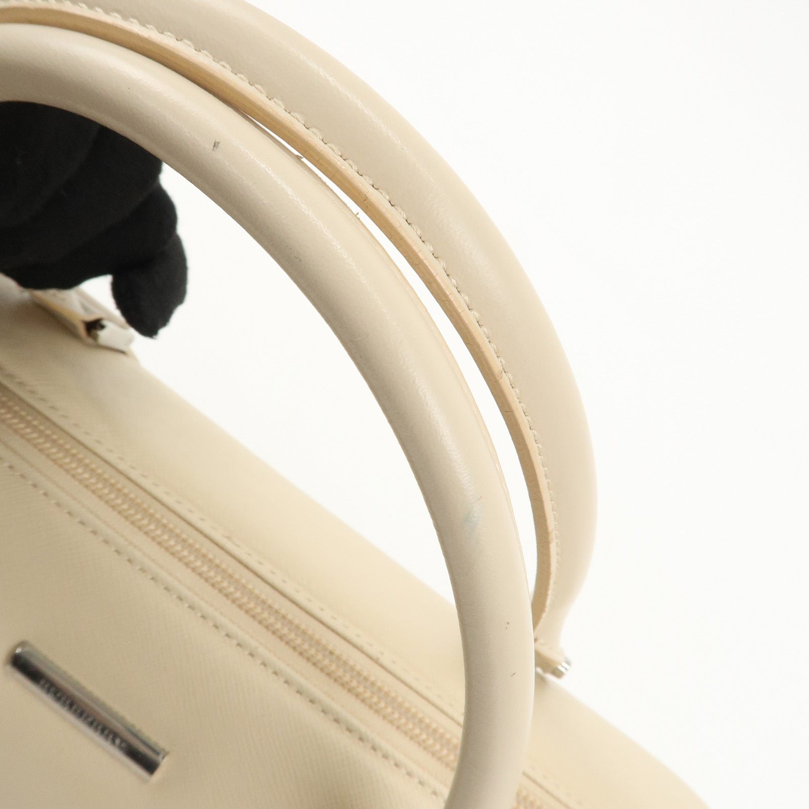 BURBERRY Leather Hand Bag Shoulder Bag Beige