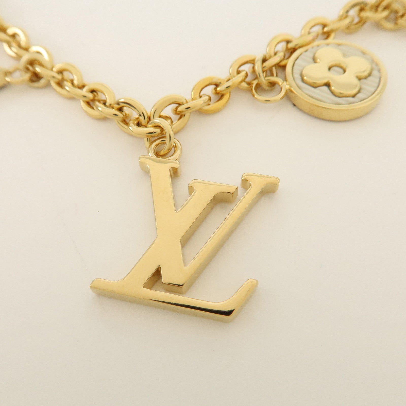 Louis Vuitton Bag Charm Chain Spring Street Gold M01188 Used