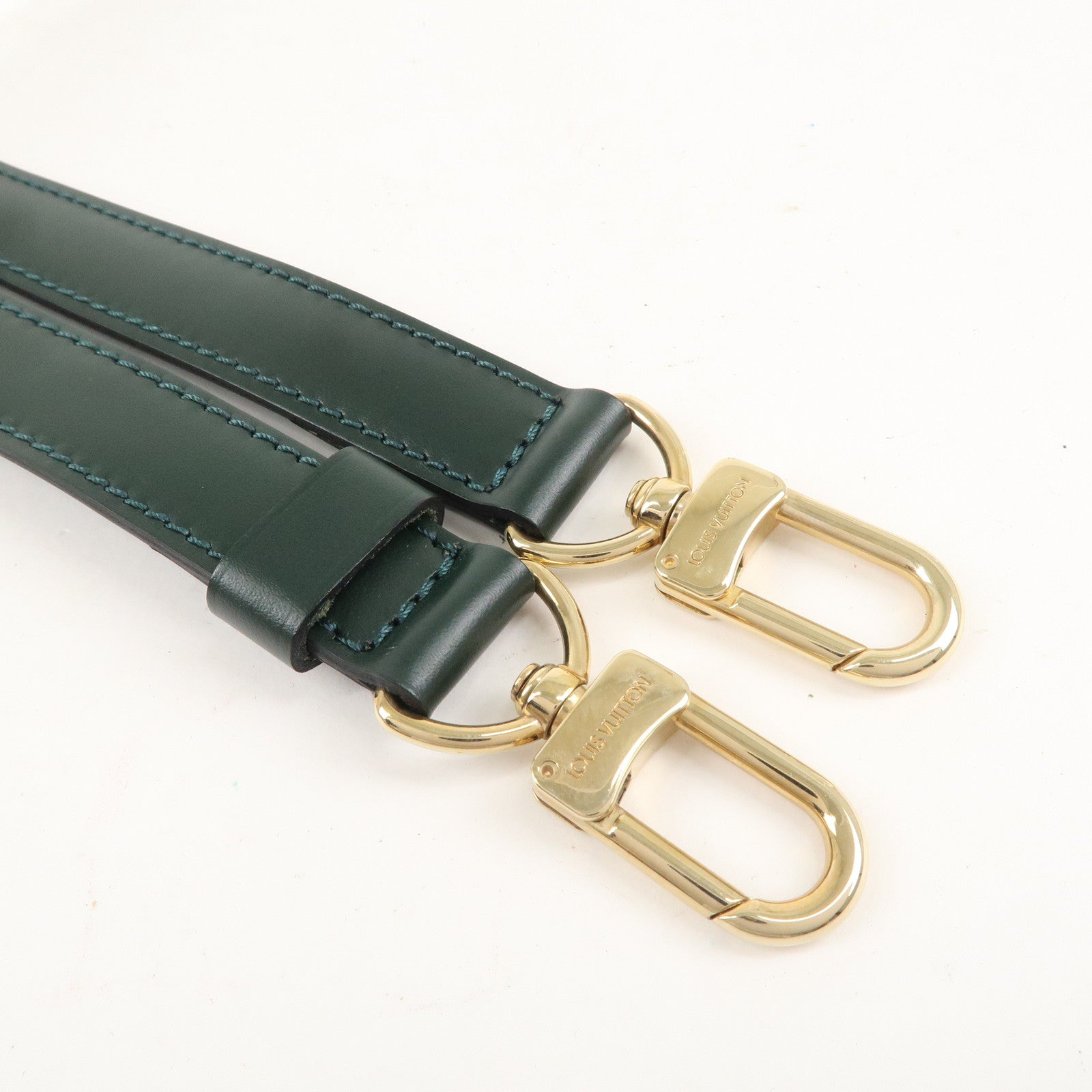 Louis Vuitton Leather Adjustable Shoulder Strap Green 100cm