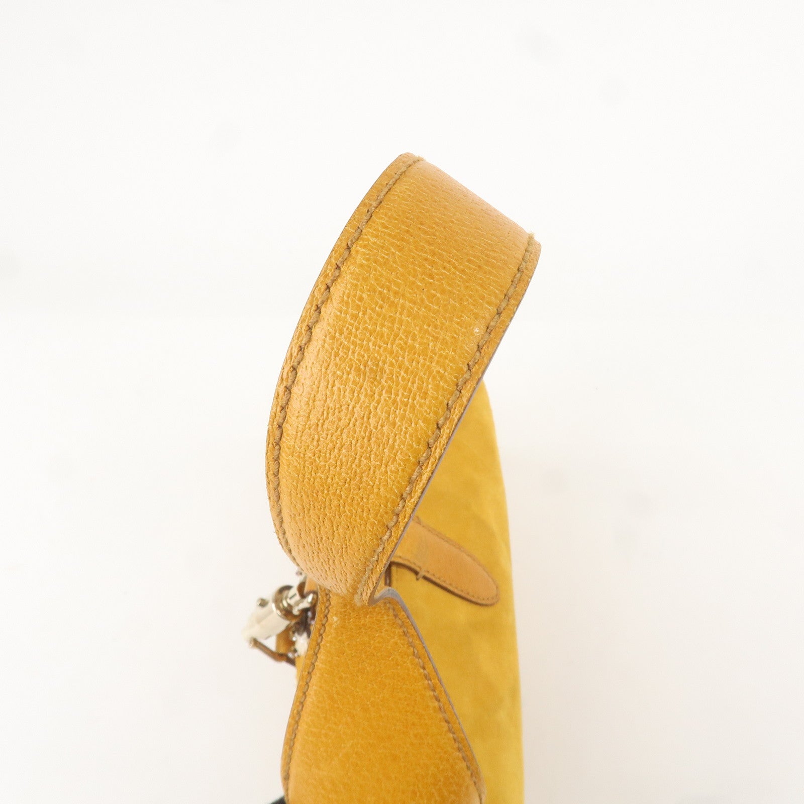 GUCCI New Jackie Suede Leather Shoulder Bag Yellow 140040