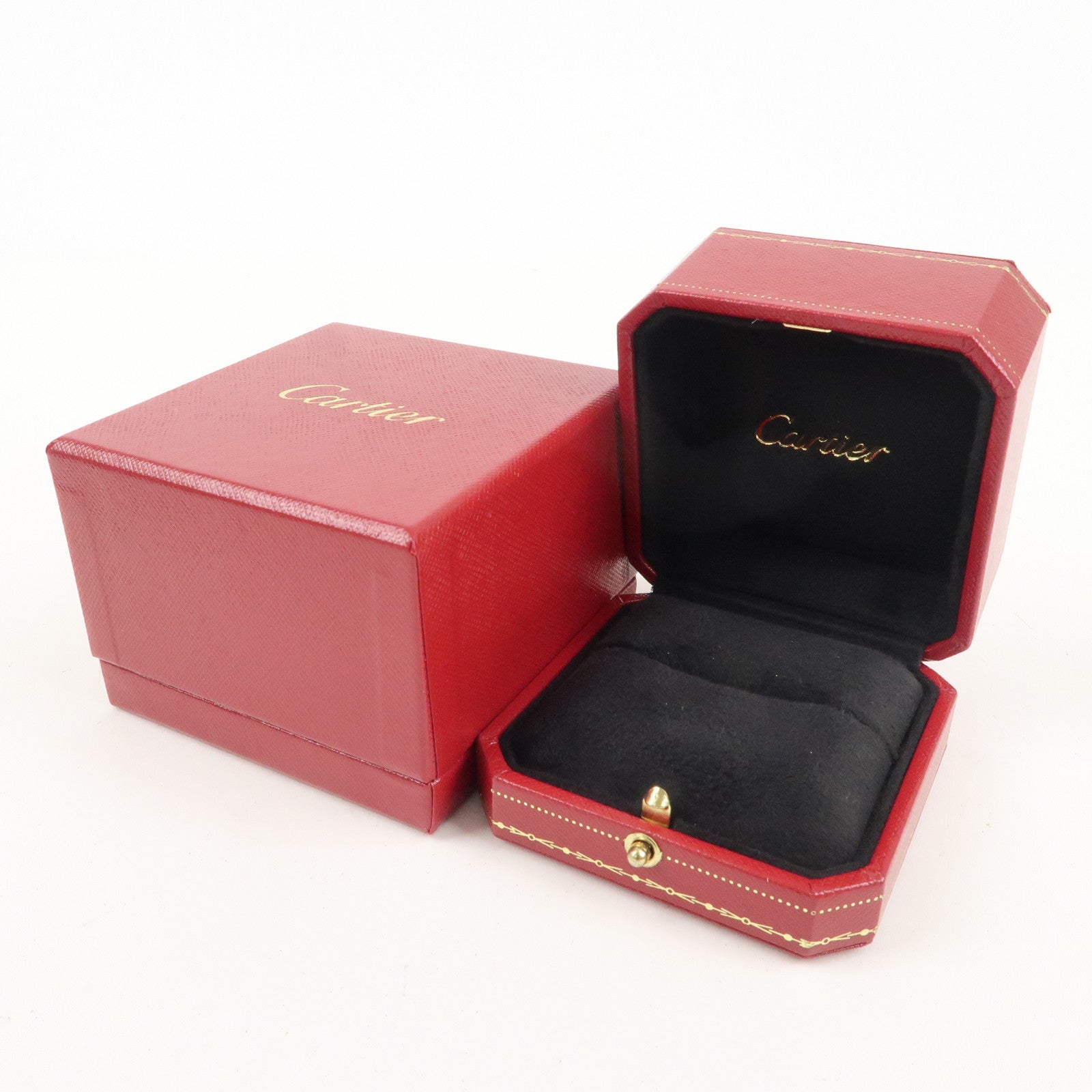 Cartier Set of 2 Ring Box Display Box Jewelry Box For Ring Red