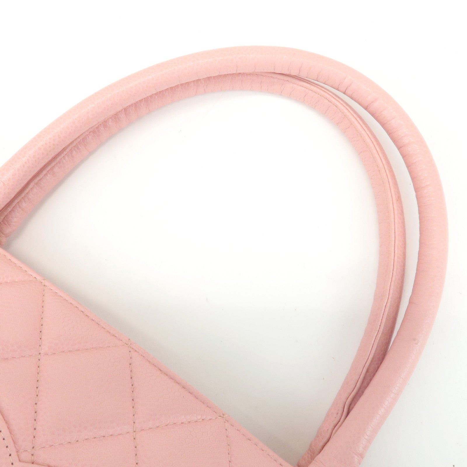 CHANEL Caviar Skin Matelasse Tote Bag Hand Bag Pink A01804