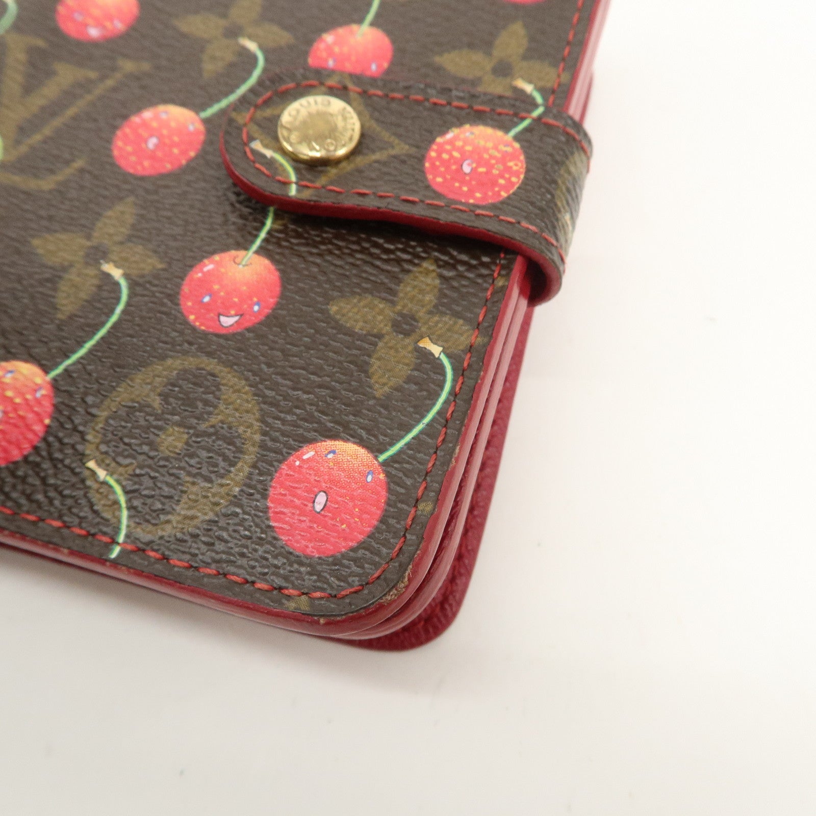 Louis Vuitton Monogram Cherry Compact Zip Bi-fold Wallet M95005 Used