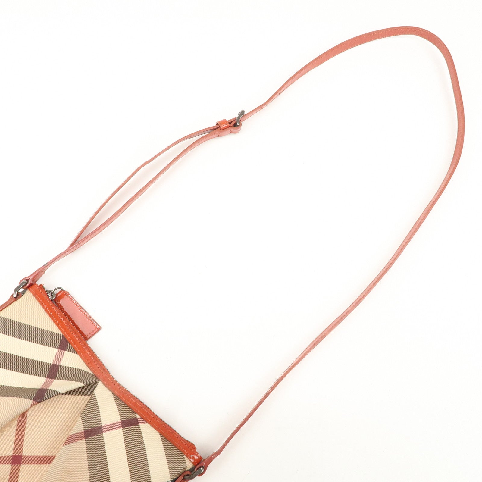 BURBERRY PVC Leather Shoulder Bag Crossbody Bag Beige Orange