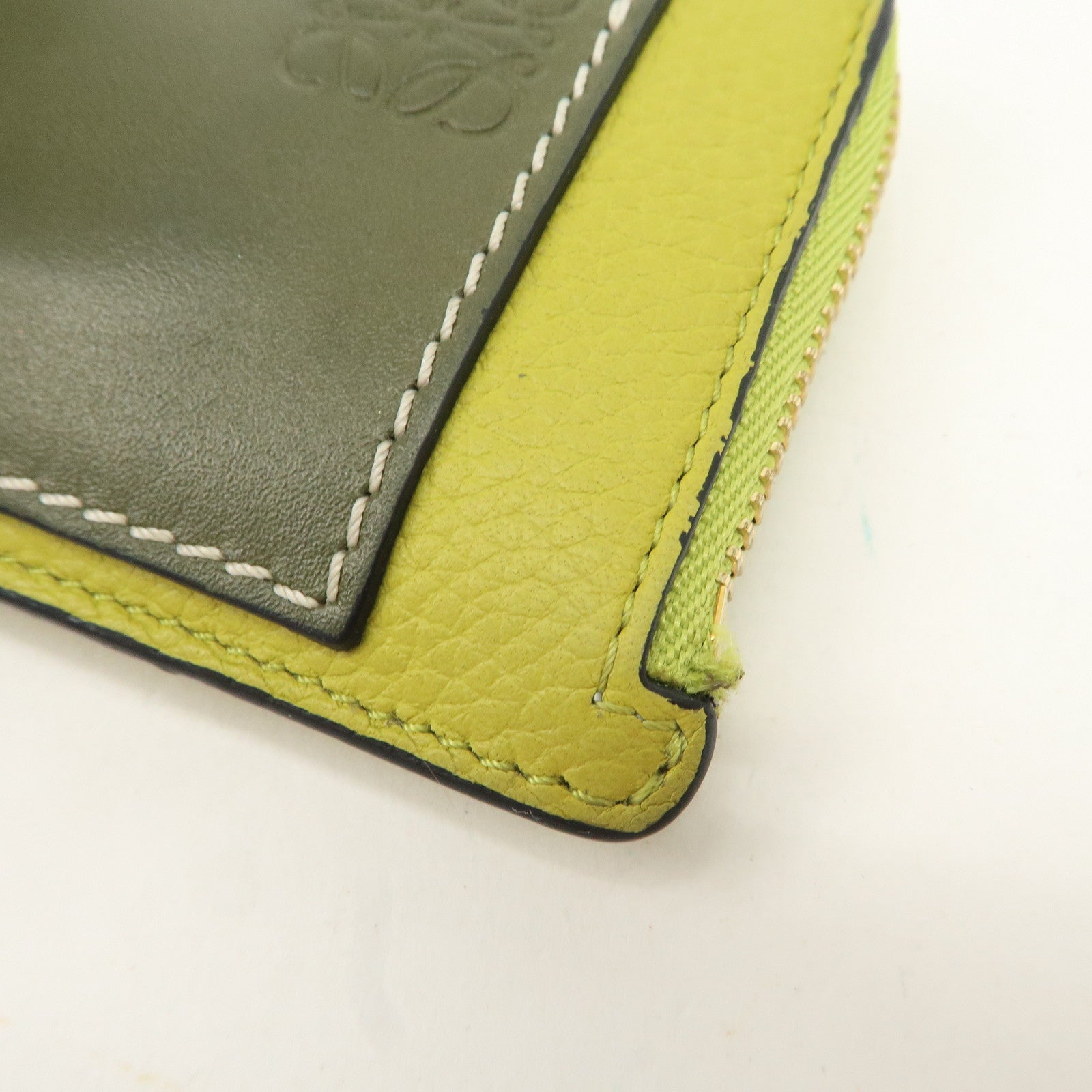 LOEWE Anagram Leather Coin Case Fragment Case Yellow Khaki