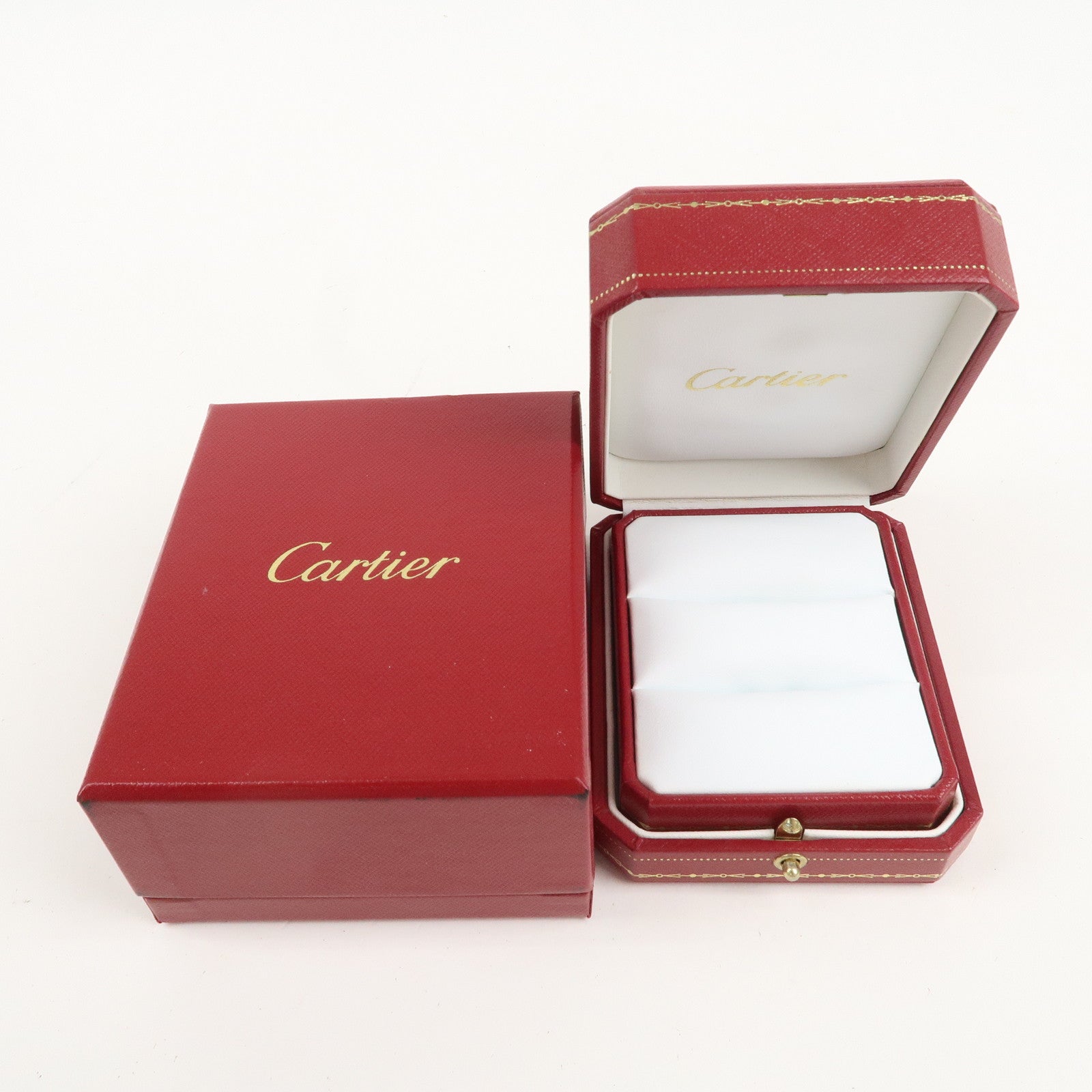 Cartier Set of 3 Pair Ring Box Display Box Jewelry Box Red