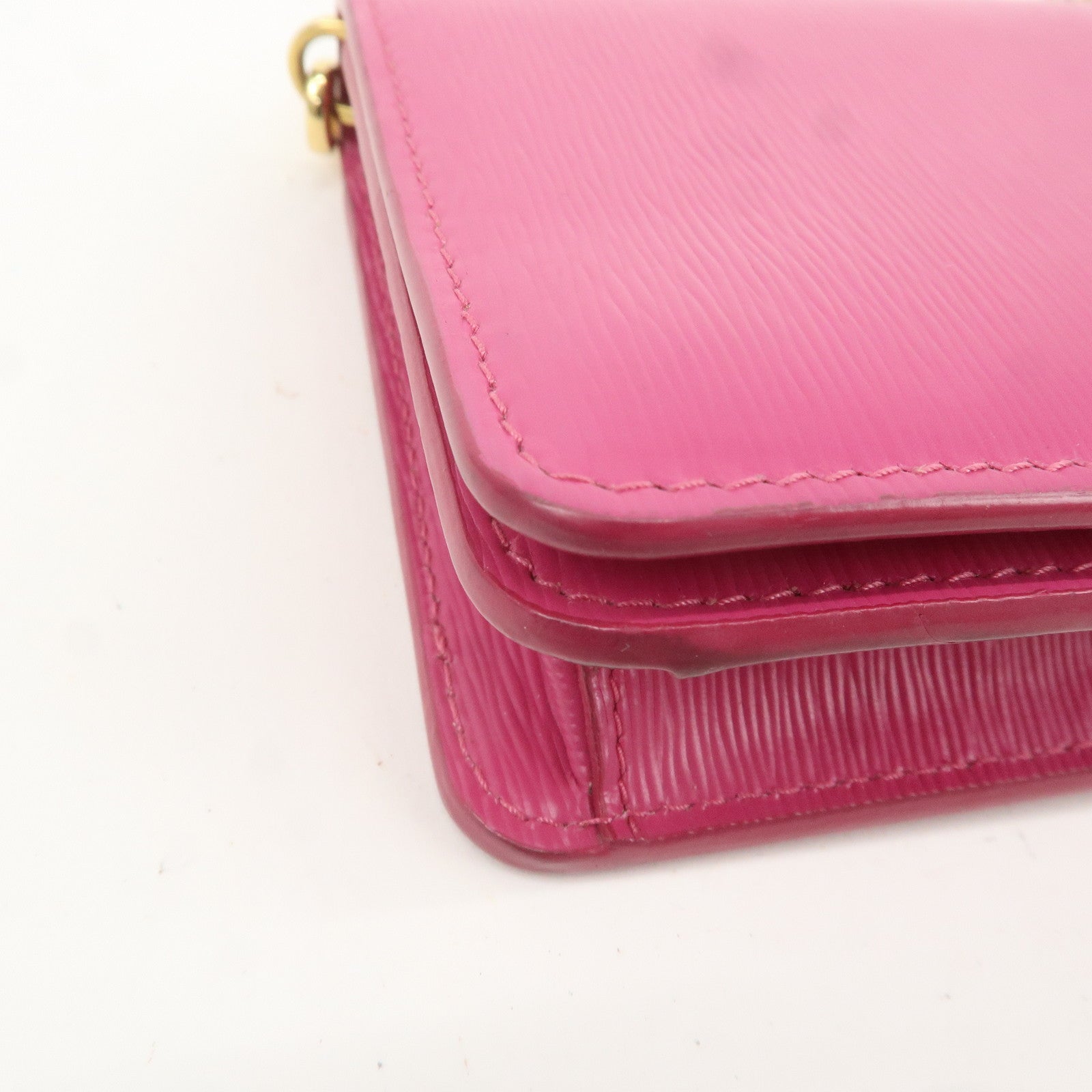 PRADA Leather Chain Wallet ORCHIDEA Pink 1DH044