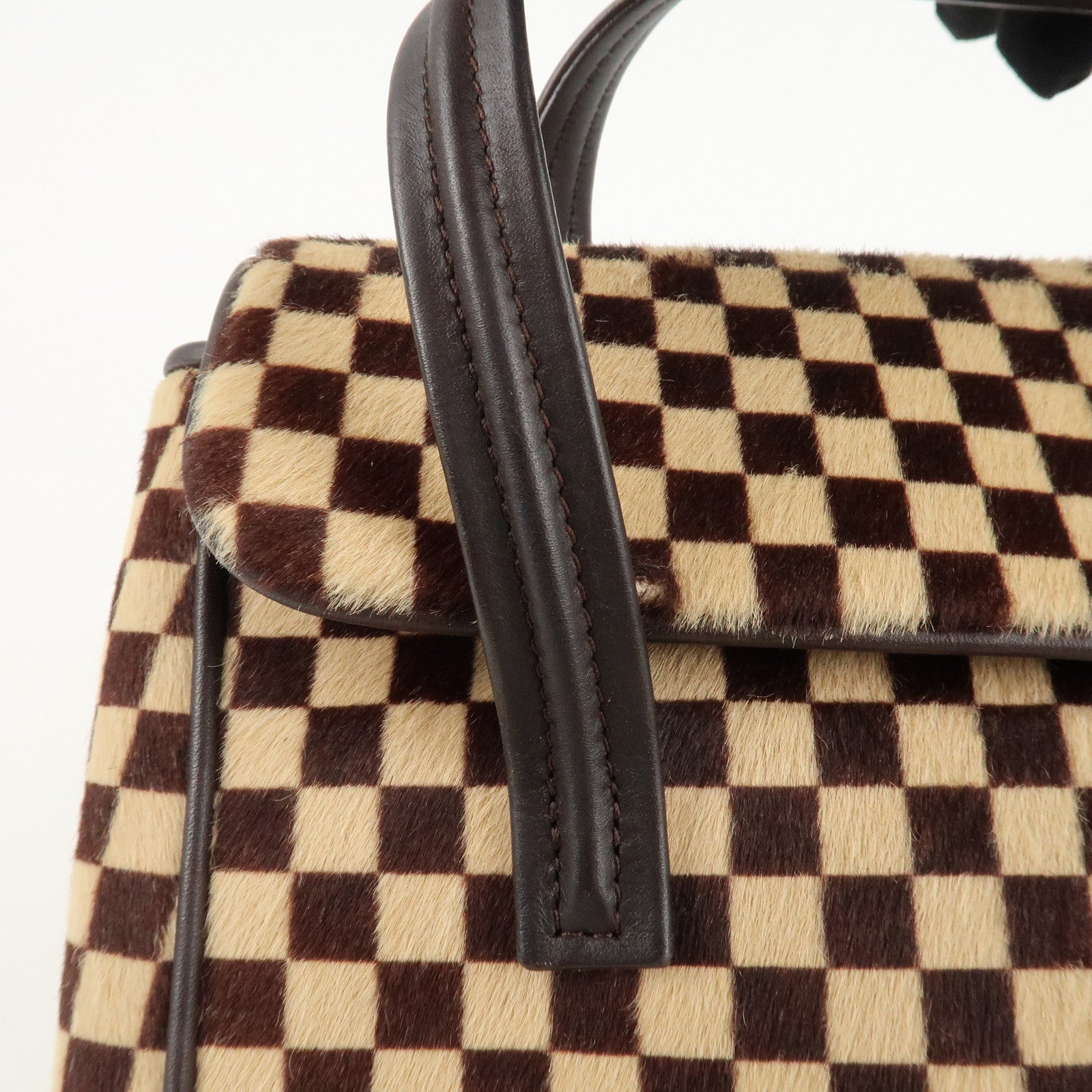 Louis Vuitton Damier Sauvage Lion Hand Bag Beige Brown M92131