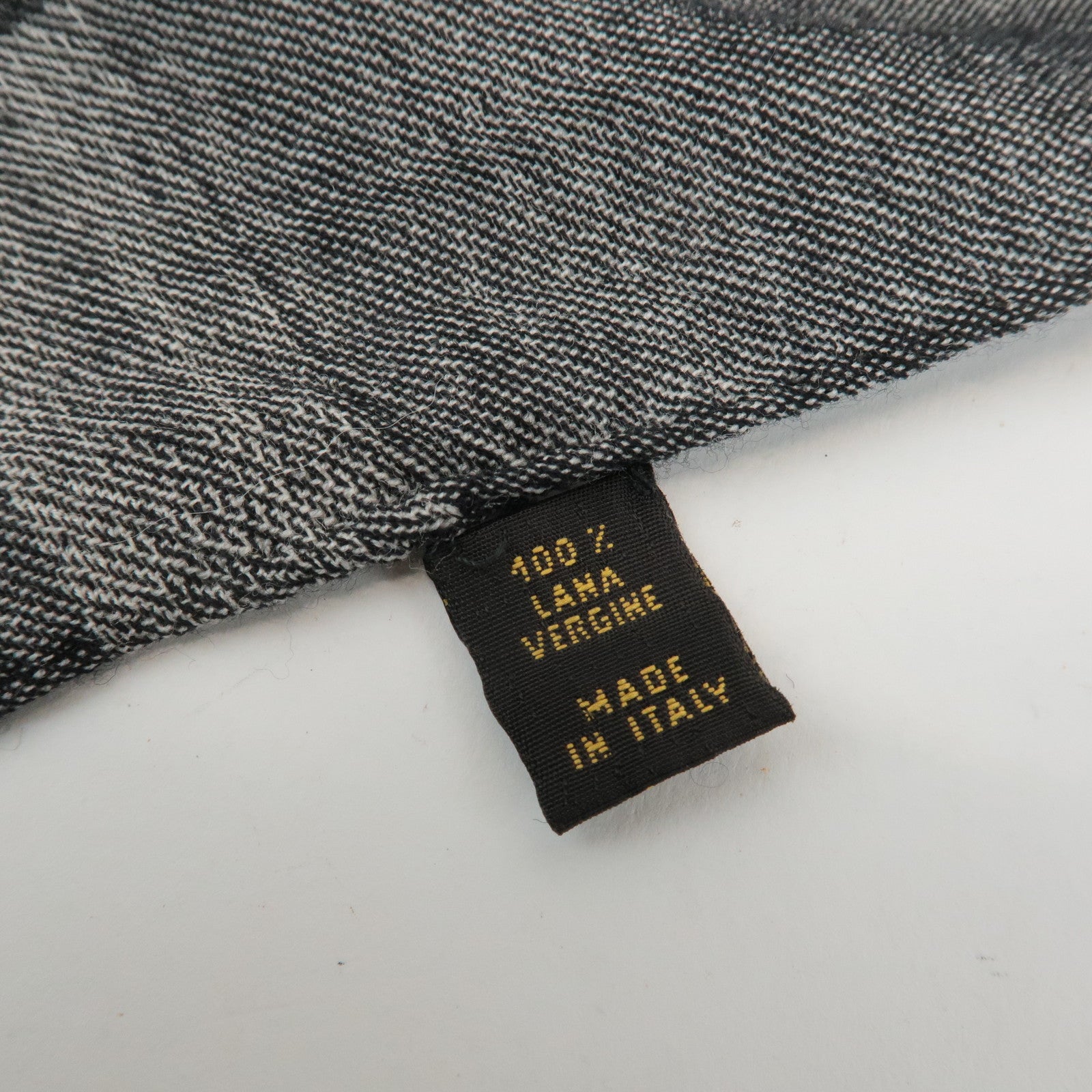 CHANEL Virgin Wool 100% Scarf 195×55 Black Used