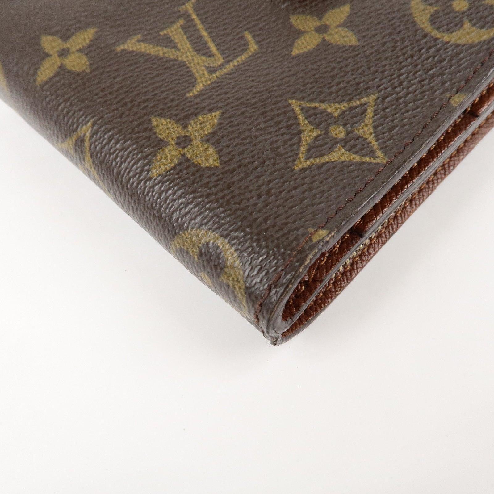 Louis Vuitton Monogram Compact Zip Small Wallet Brown M61667 Used