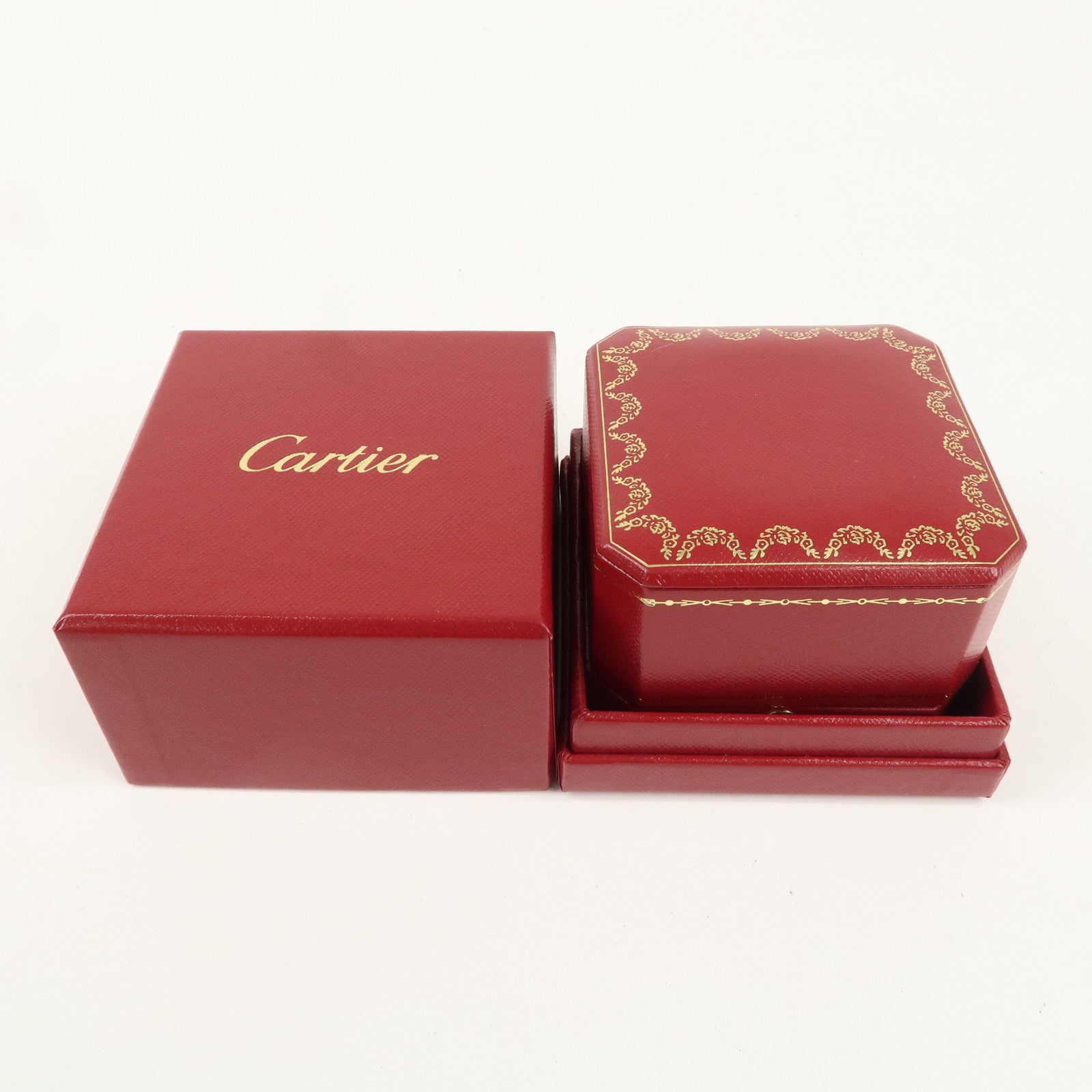 Cartier Set of 2 Ring Box Jewelry Box For Ring Red