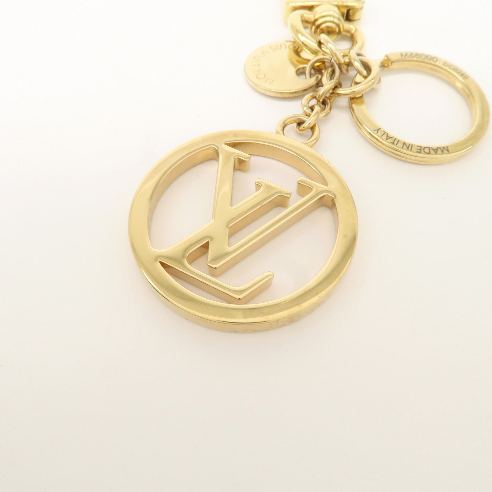 Louis Vuitton LV Circle Key Chain Bag Charm Gold M68000 Used