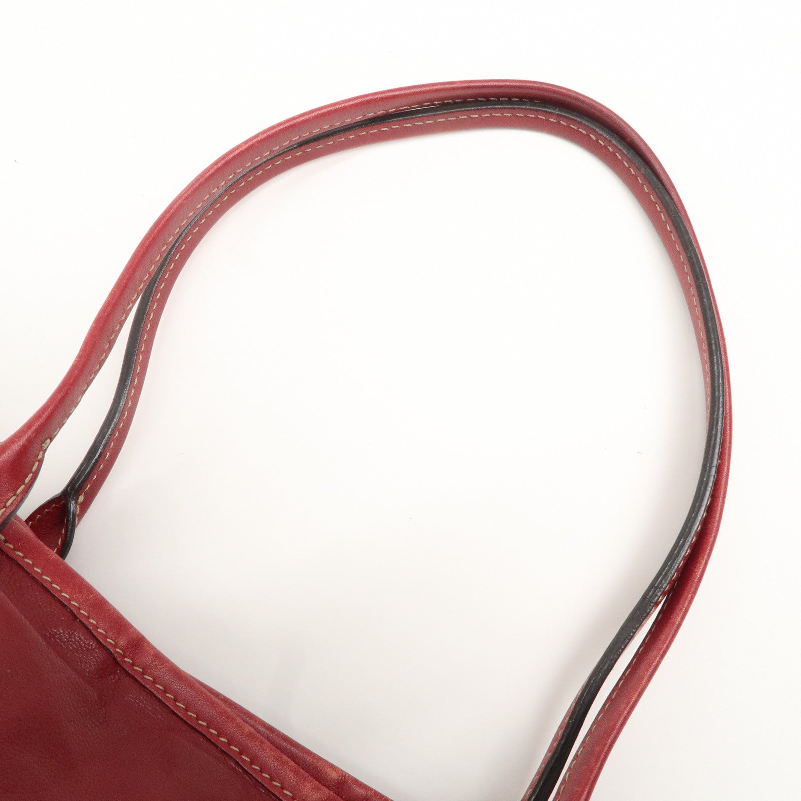 GUCCI Abbey New Brit Interlocking GG Leather Tote Bag Red 169946 Used