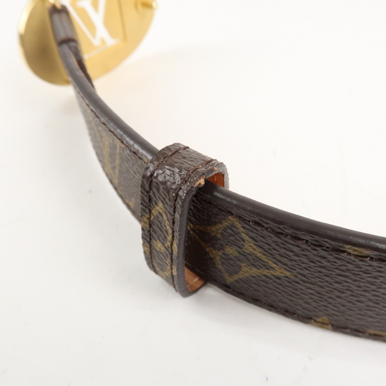 Louis Vuitton Monogram Saint Tulle Oval Belt 80/32 M9842 Used