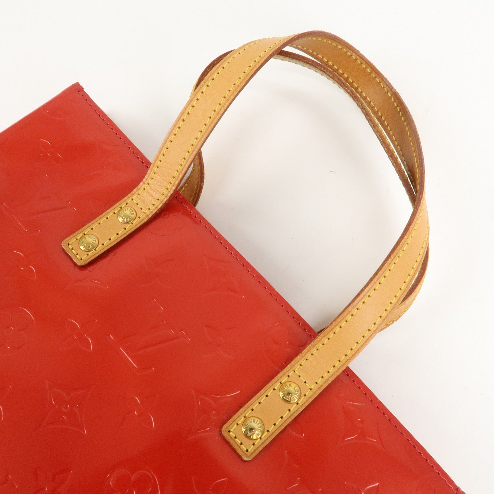 Louis Vuitton Monogram Vernis Lead MM Tote Bag Rouge M91086 Used