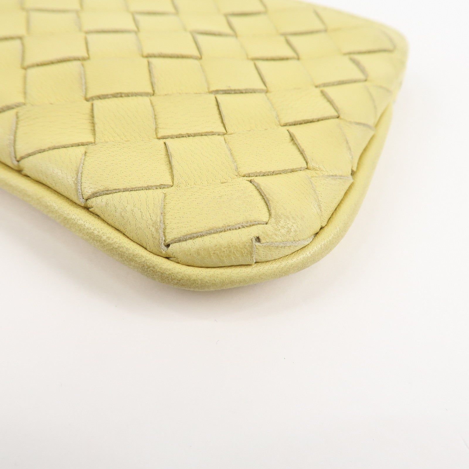 BOTTEGA VENETA Intrecciato Leather Coin Case Yellow 131232