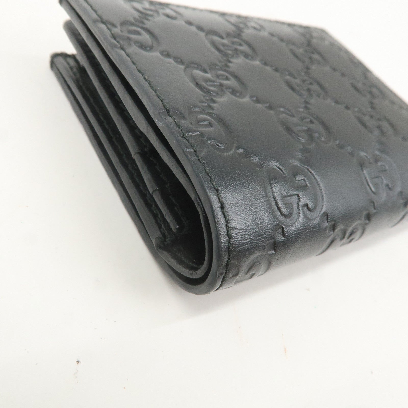 GUCCI Guccissima Leather Card Case Black 410120