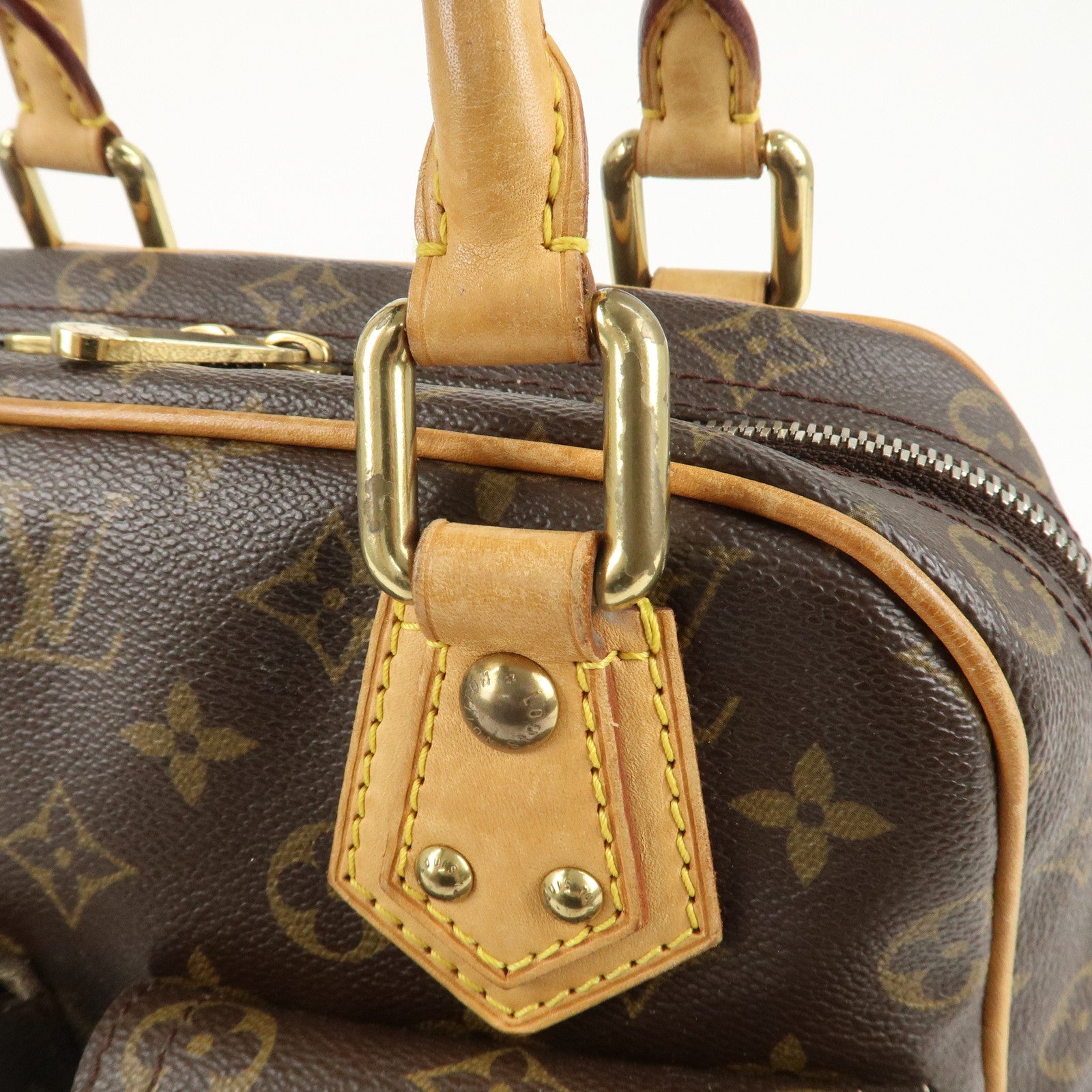 Louis Vuitton Monogram Manhattan PM Hand Bag Brown M40026 Used