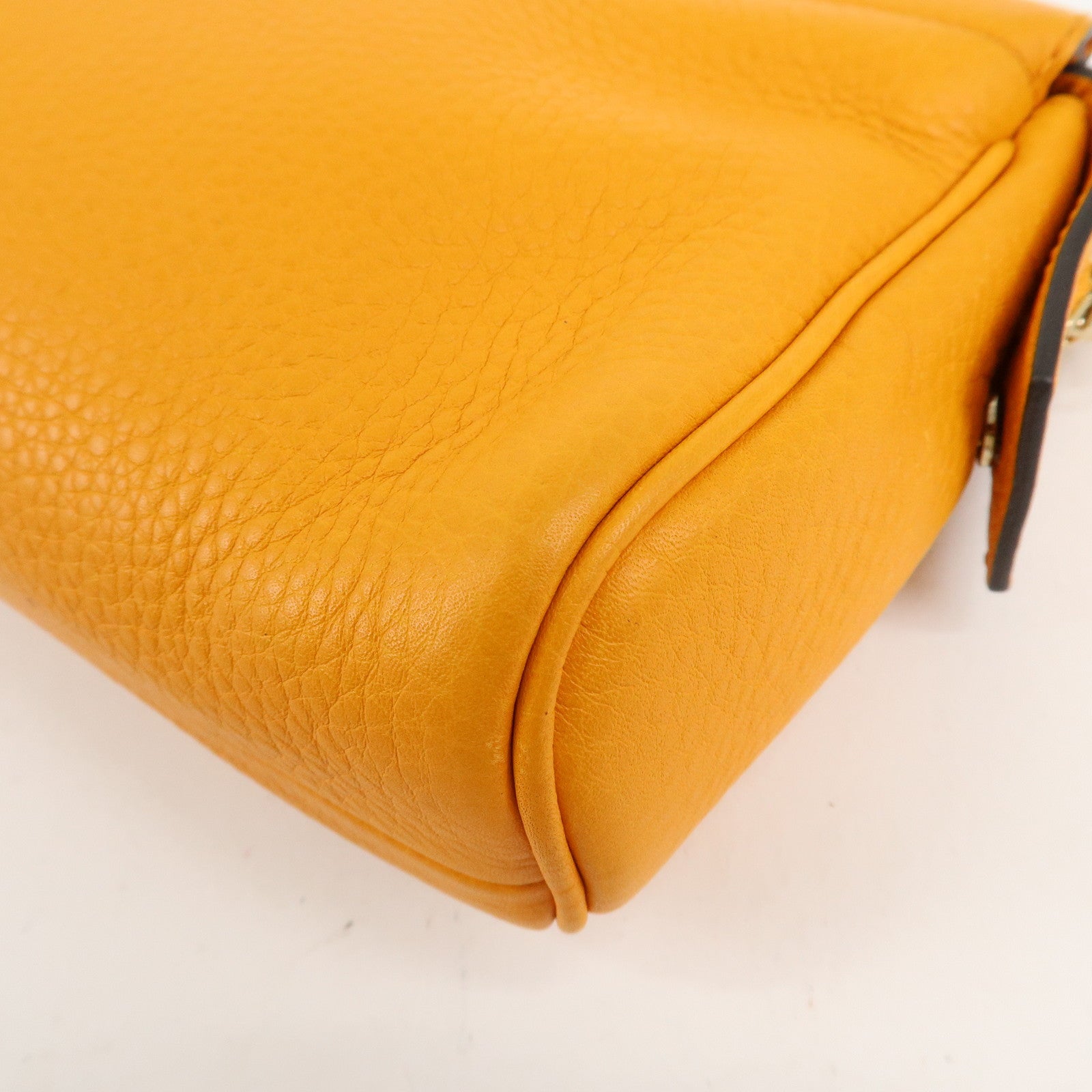 GUCCI SOHO Leather Cosmetic Pouch Clutch Bag Orange 338191 Used