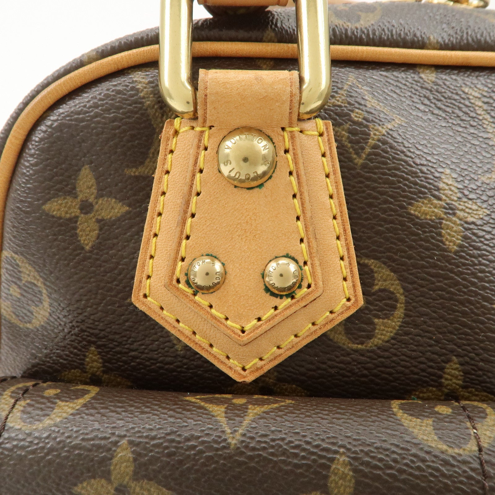 Louis Vuitton Monogram Manhattan PM Hand Bag Brown M40026 Used