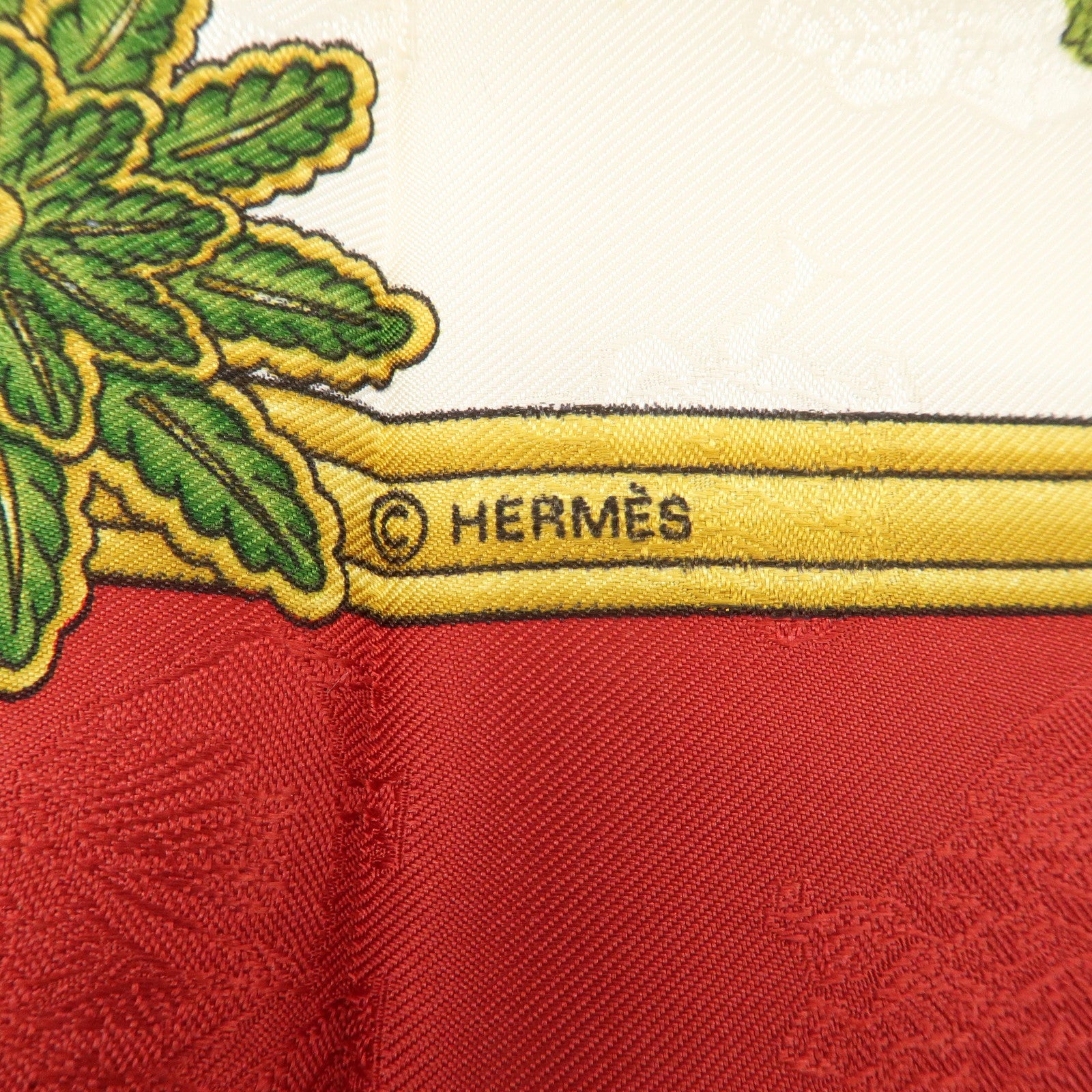 HERMES Carre 90 100% Silk Scarf Joies d’Hiver Red White Gold