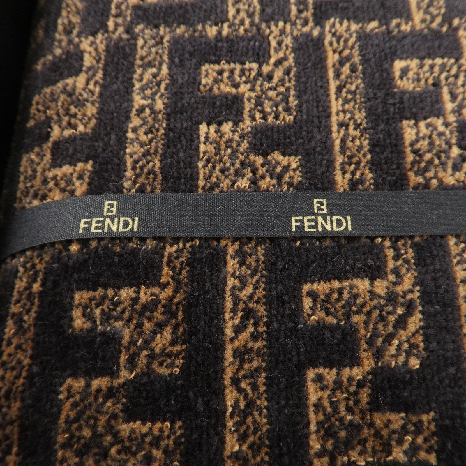 FENDI Zucca Set of 3 Cotton 100% Towel Black Brown