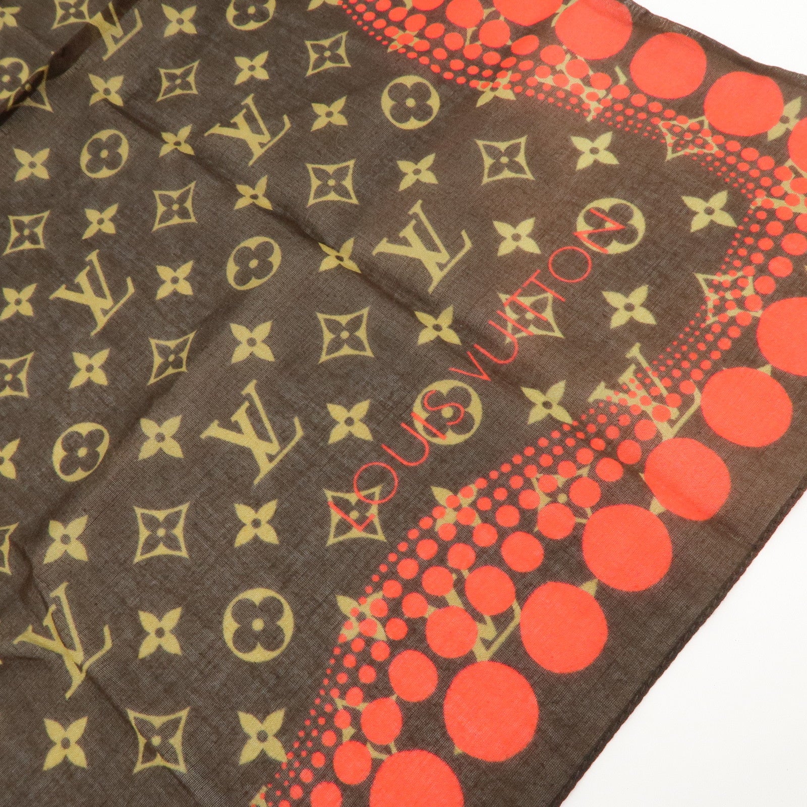 Louis Vuitton Monogram Scarf Bandana 55×55 Yayoi Kusama Used