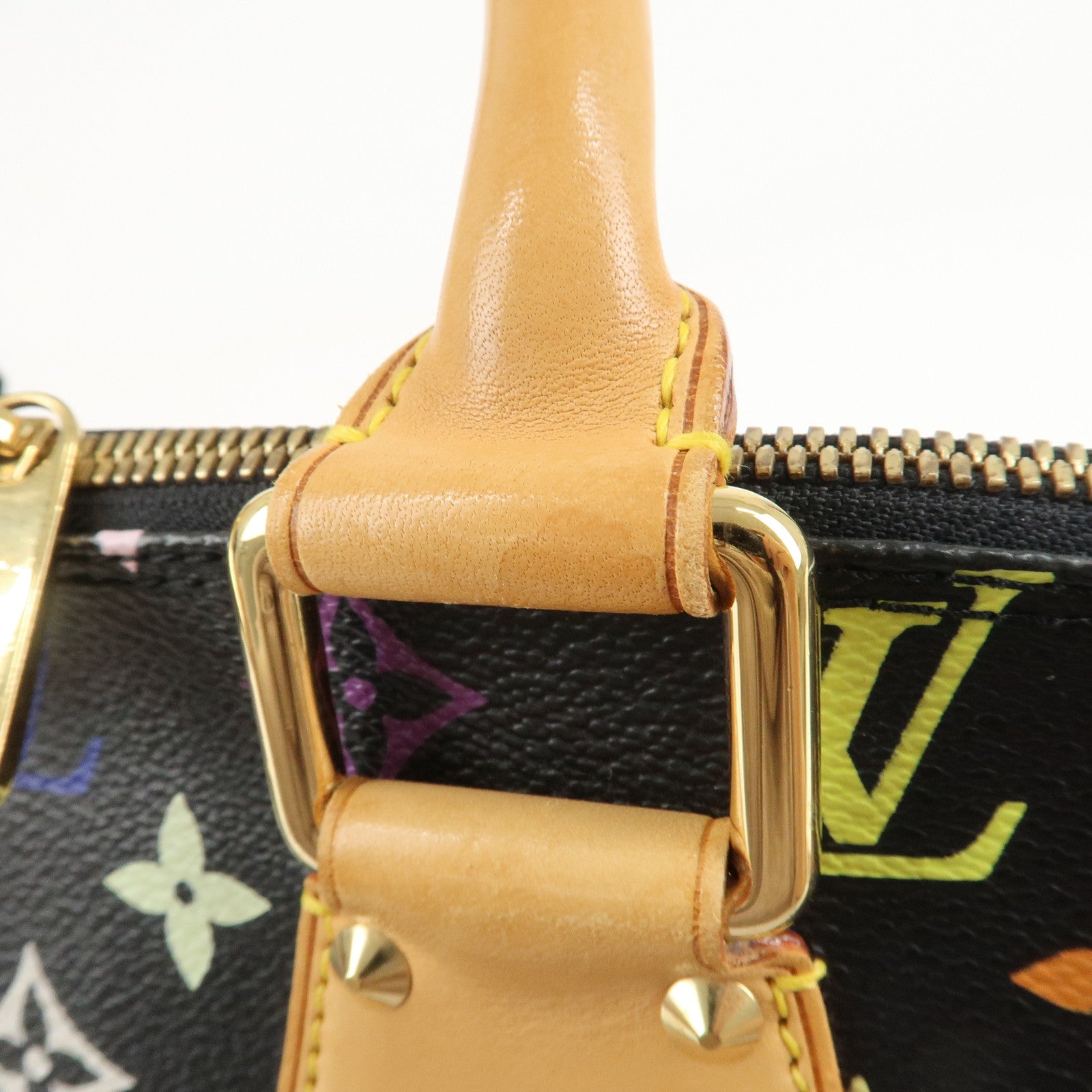 Louis Vuitton Monogram Multi Color Alma Hand Bag Noir M92646 Used