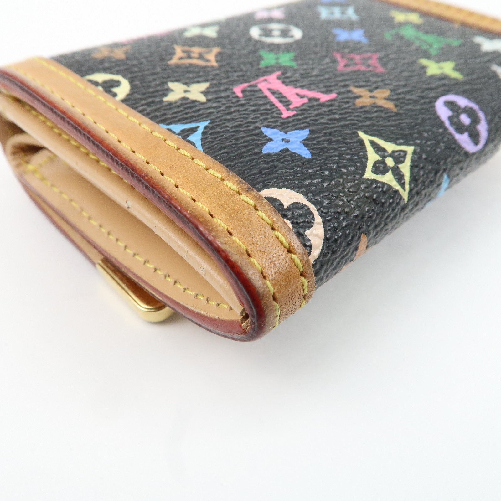 Louis Vuitton Multicolor Porte Monnaie Plat Coin Case M92656 Used