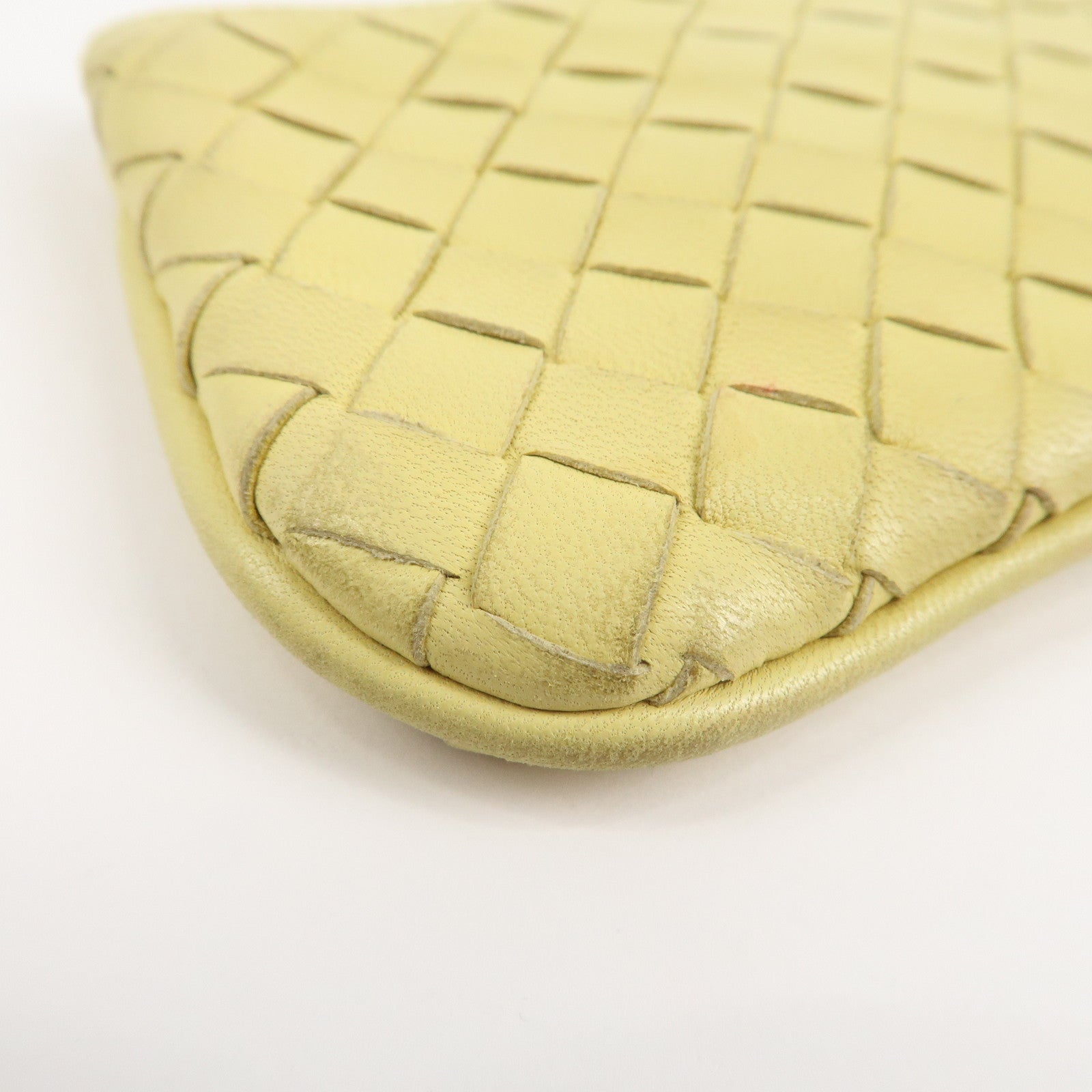 BOTTEGA VENETA Intrecciato Leather Coin Case Yellow 131232