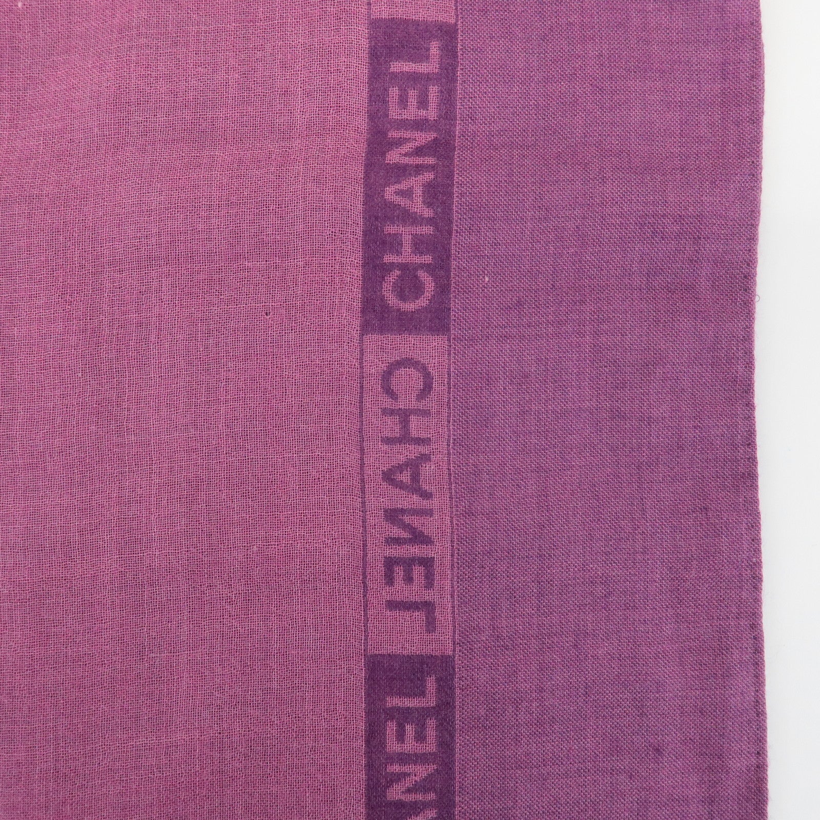 CHANEL Cashmere Silk Scarf 195×73 Purple Used