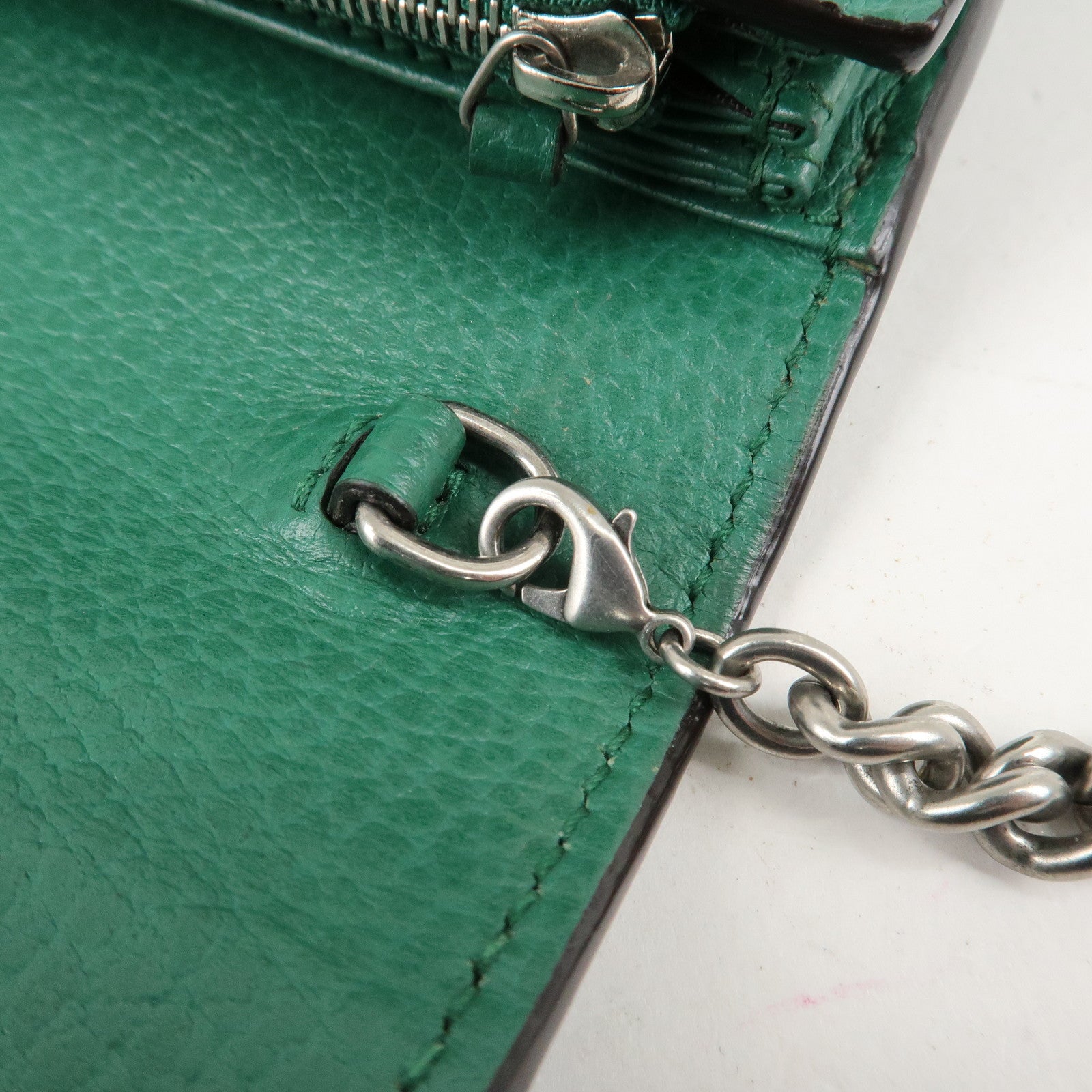 GUCCI Dionysus Leather Chain Shoulder Bag Green 401231 Used