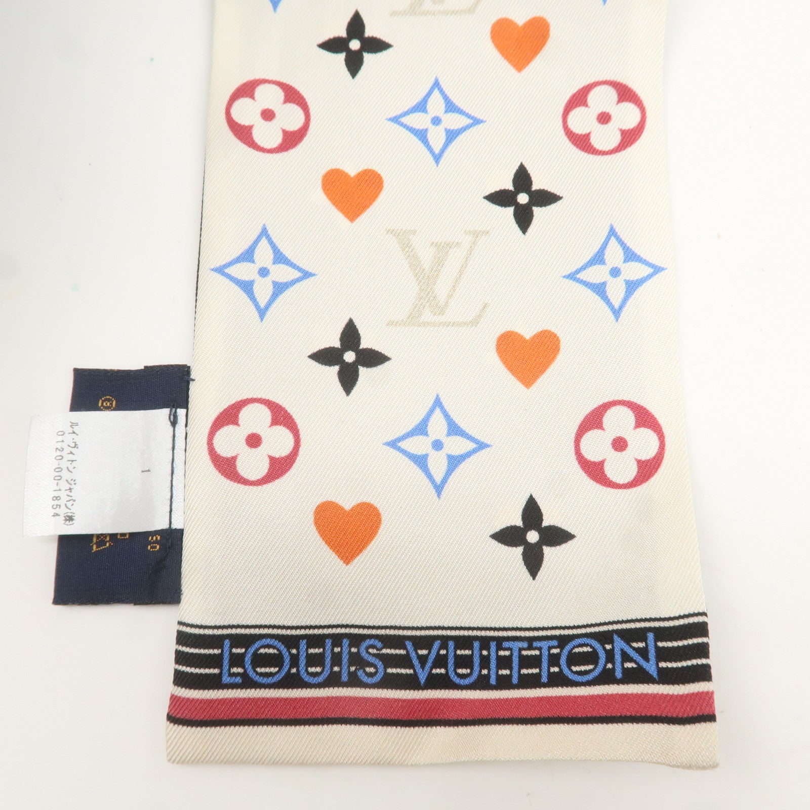 Louis Vuitton Game on Bandeau Silk 100% Scraf Black MP2904