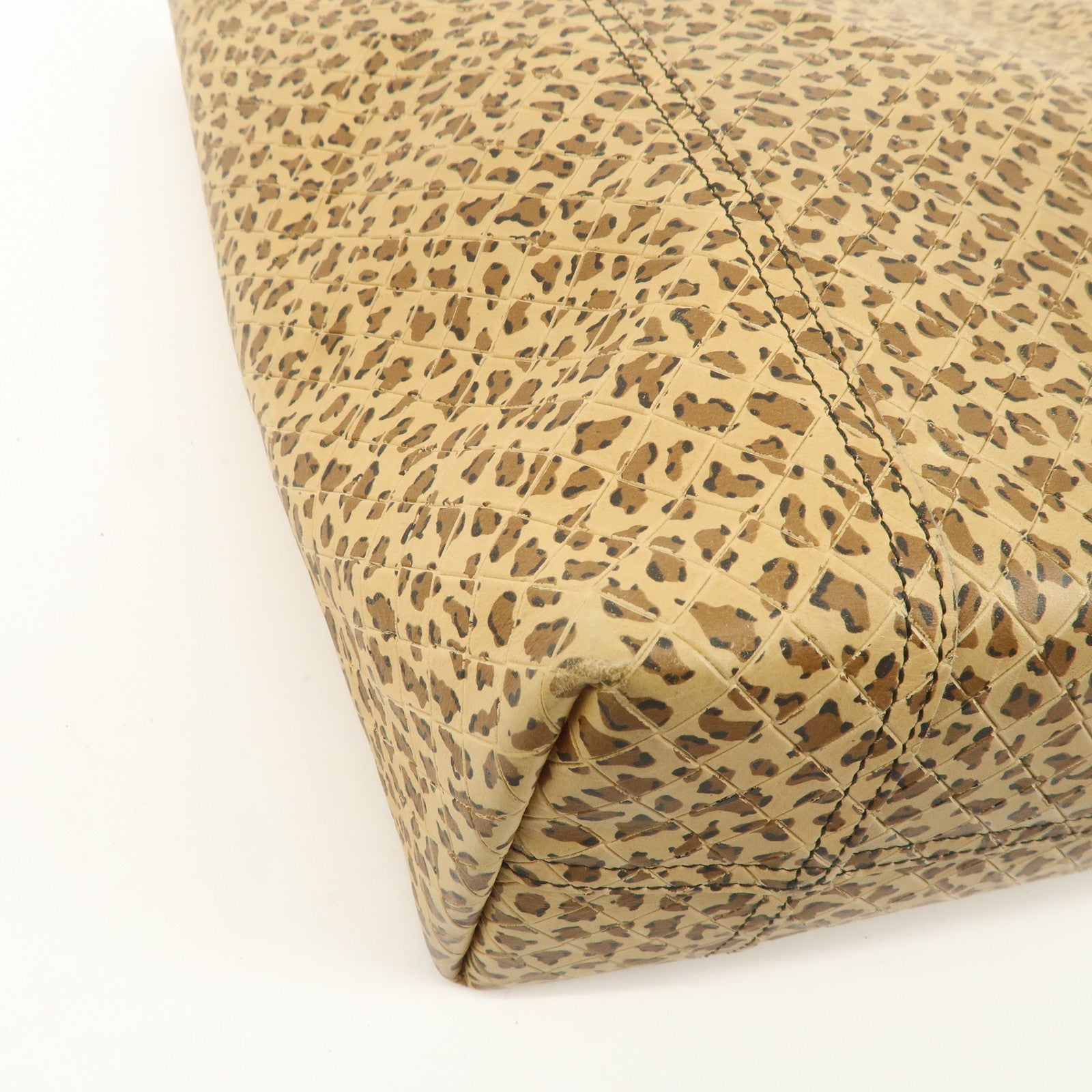 BOTTEGA VENETA Intreccio Mirage Leather Tote Bag Leopard 298780