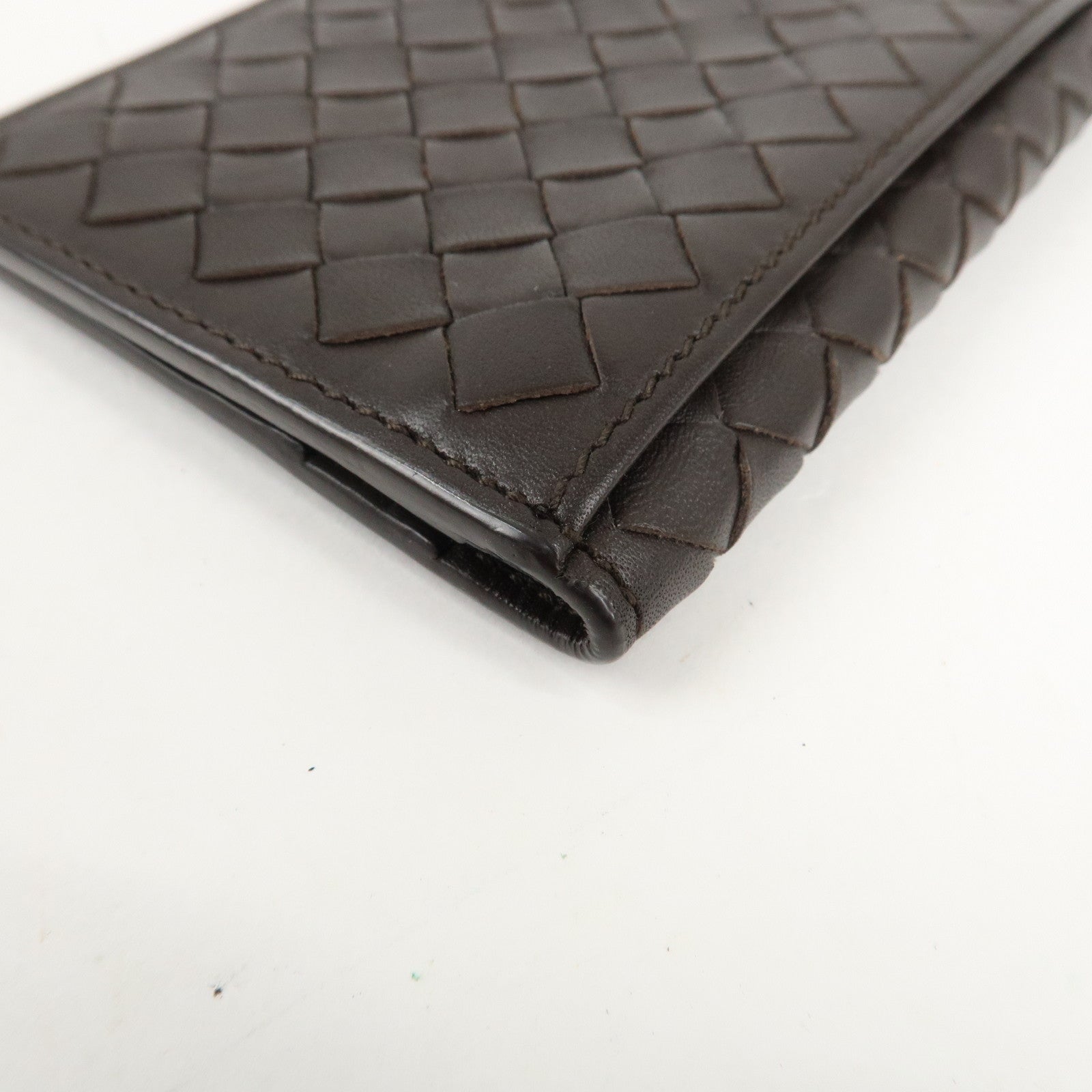 BOTTEGA VENETA Intrecciato Leather Card Case Brown 120701 V4651