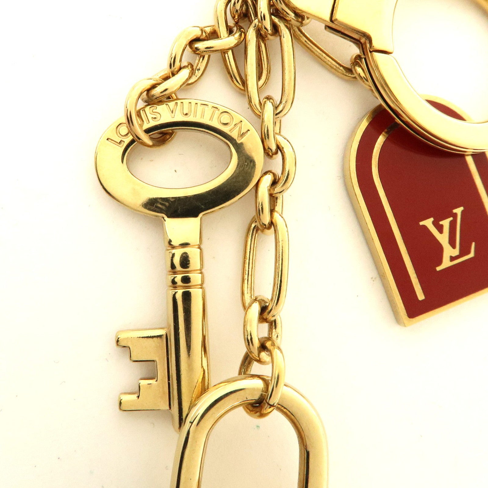 Louis Vuitton Porte Cles Cadena Bag Charm Red Metal M60073