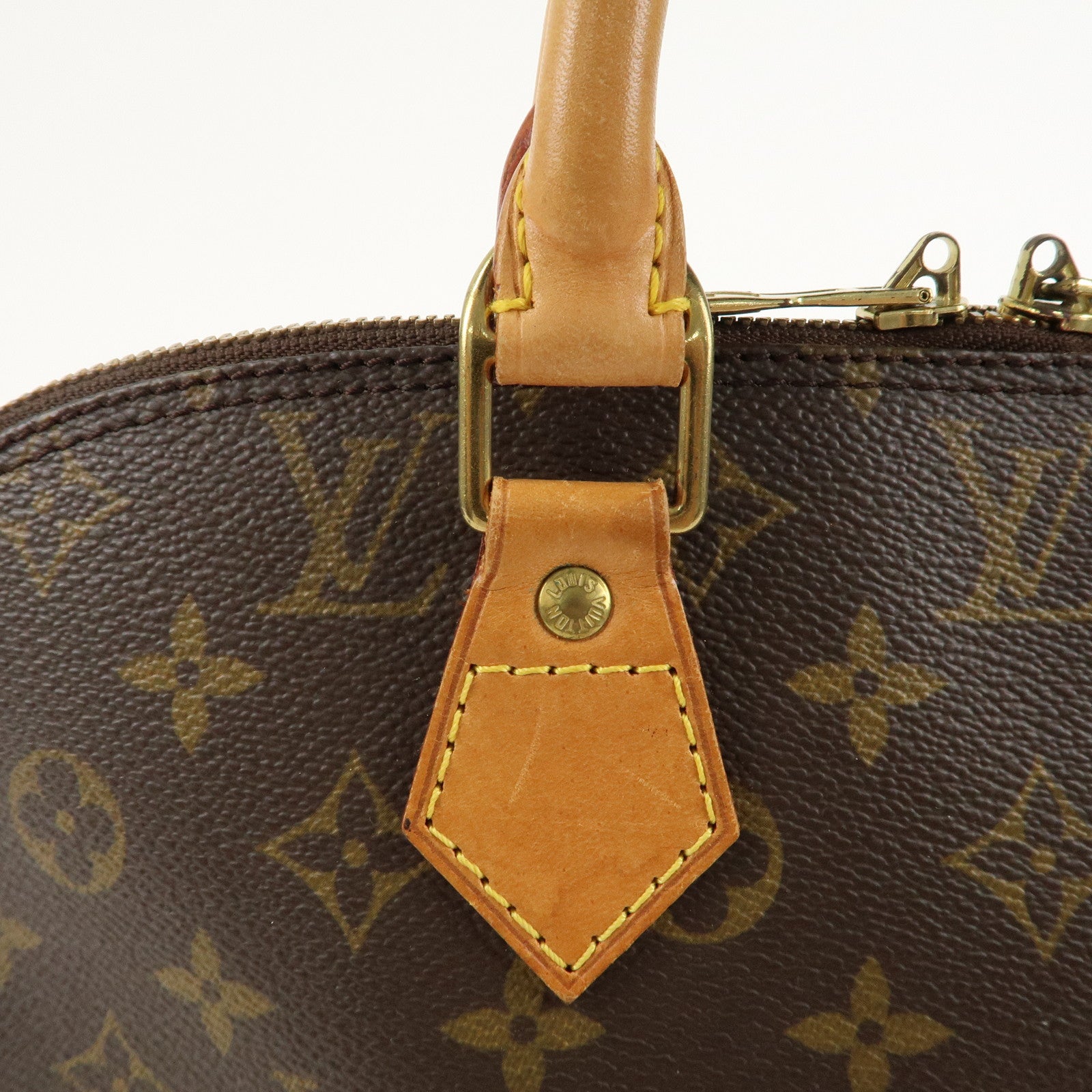 Louis Vuitton Monogram Alma Hand Bag Brown Gold HDW M51130