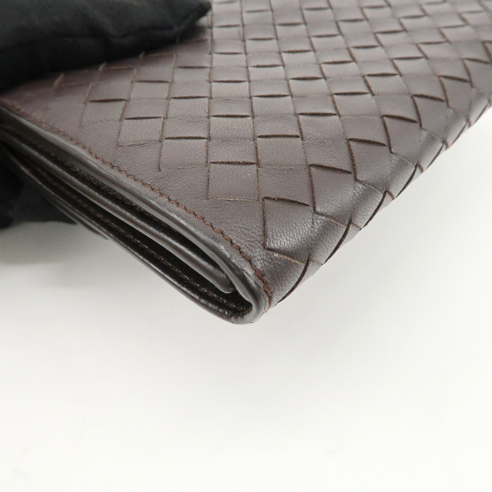 BOTTEGA VENETA Intrecciato Leather Bi-fold Long Wallet Butterfly