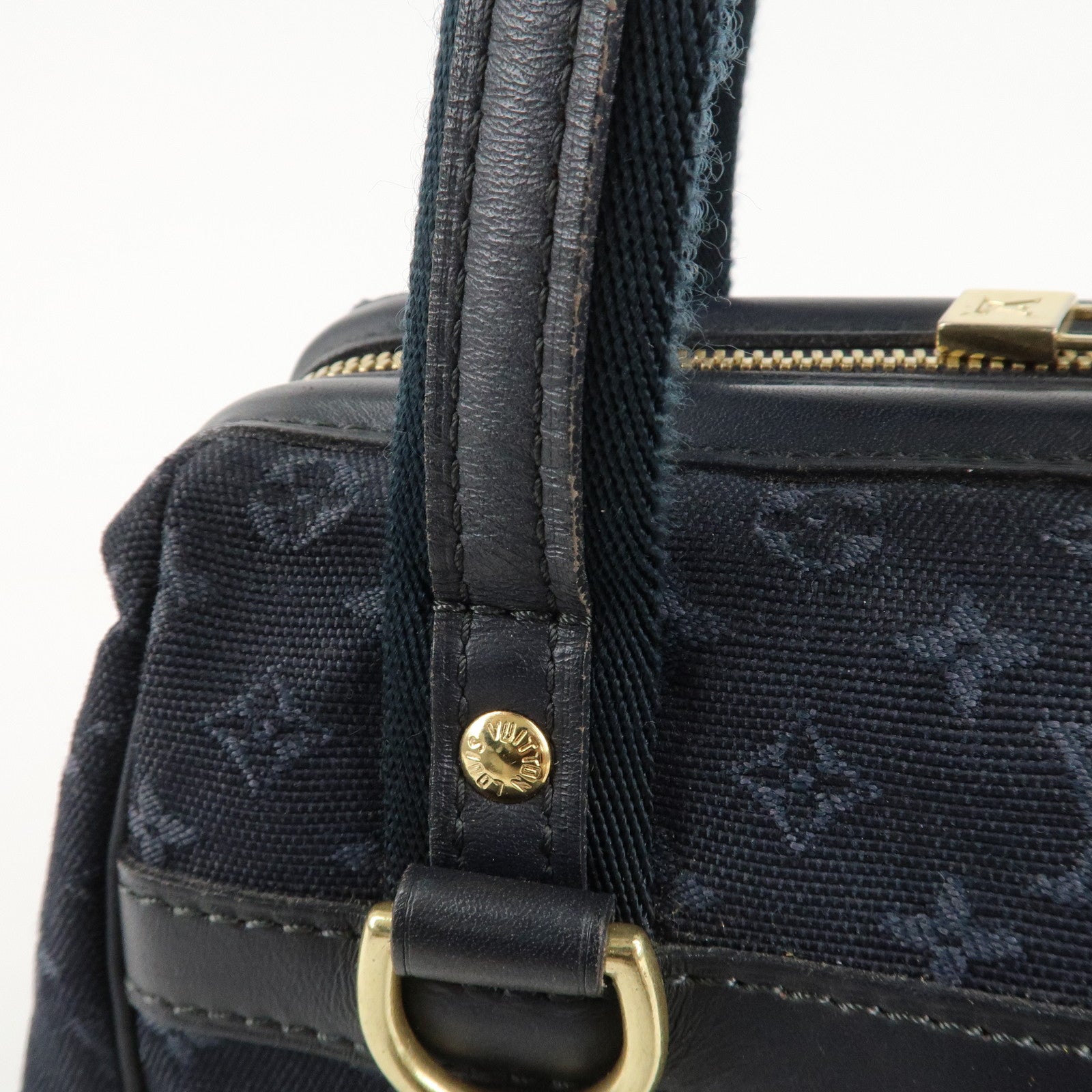 Louis Vuitton Monogram Mini Josephine PM Hand Bag Blue M92414 Used