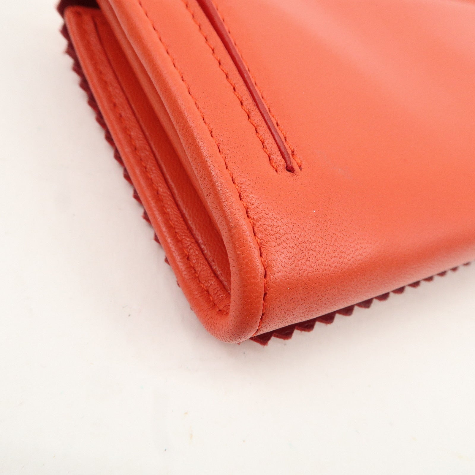 LOEWE Anagram Leather Bi-fold Pinking Long Wallet Red