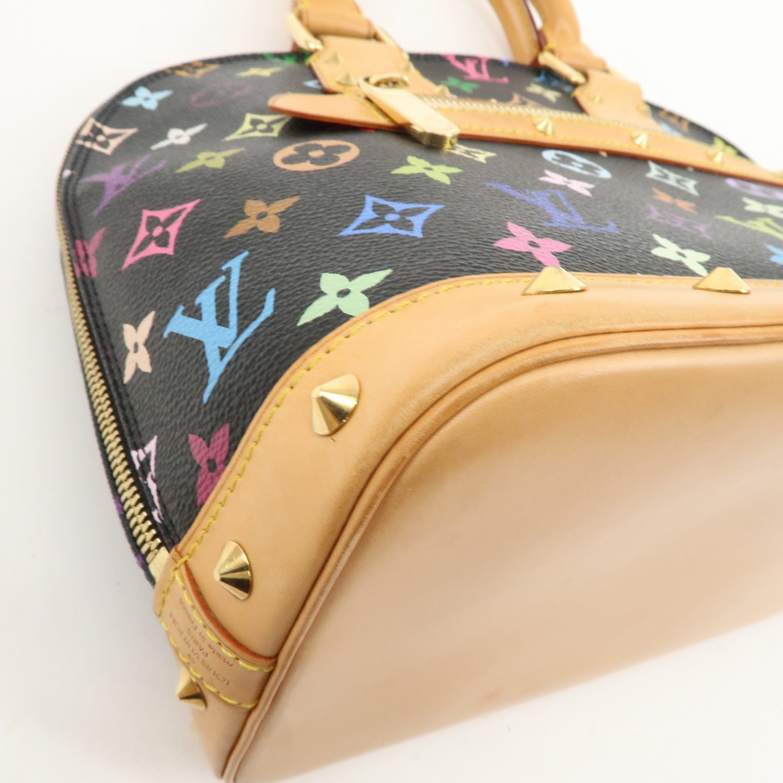 Louis Vuitton Monogram Multi Color Alma Hand Bag Noir M92646 Used