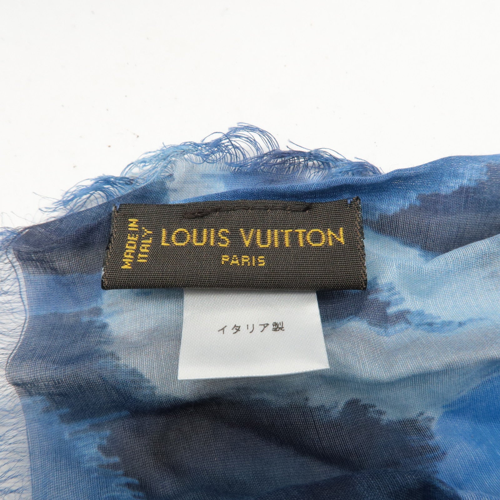 Louis Vuitton Ikat Paleo Cotton Silk Summer Scarf Blue M74927