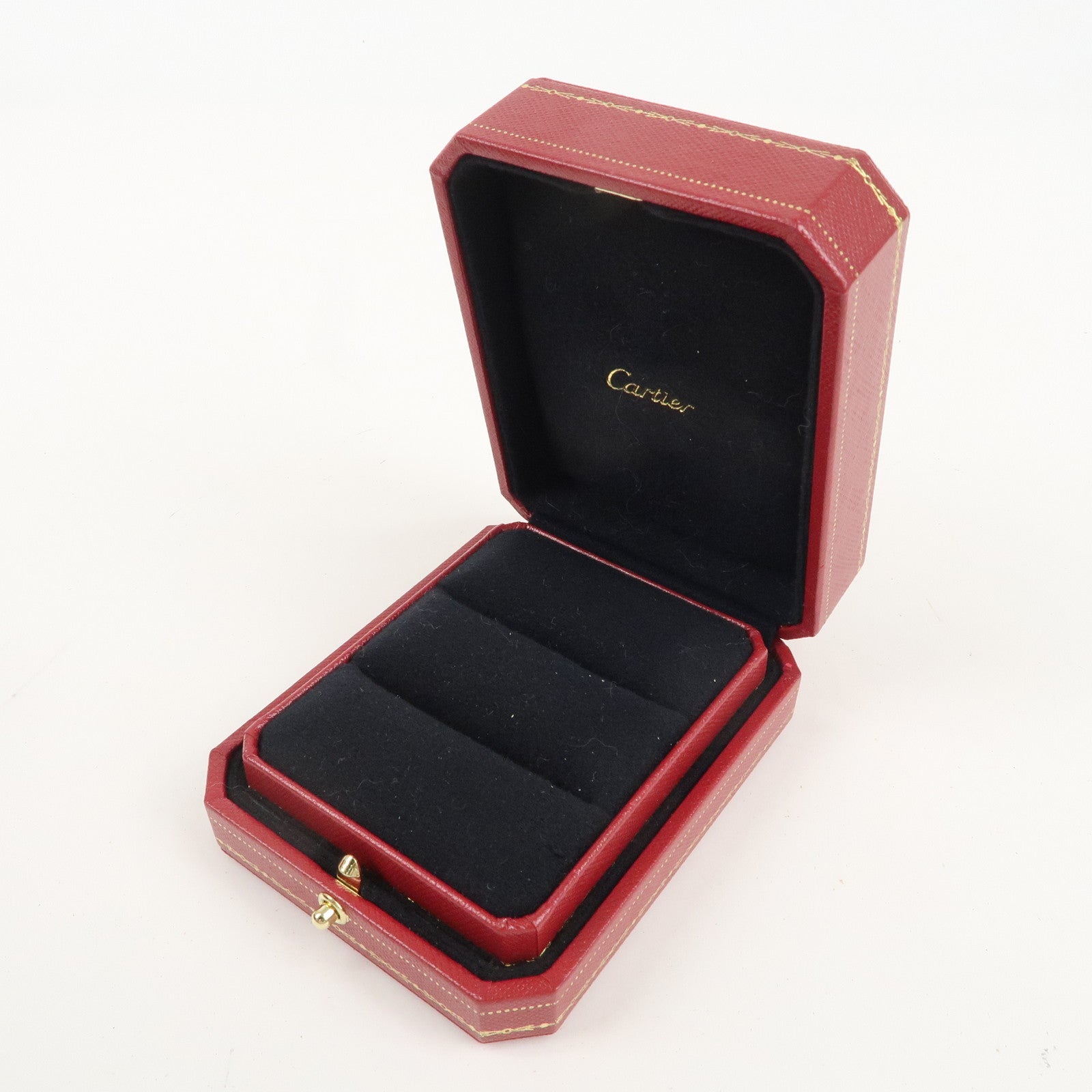 Cartier Set of 2 Pair Ring Box Display Box Jewelry Box Red