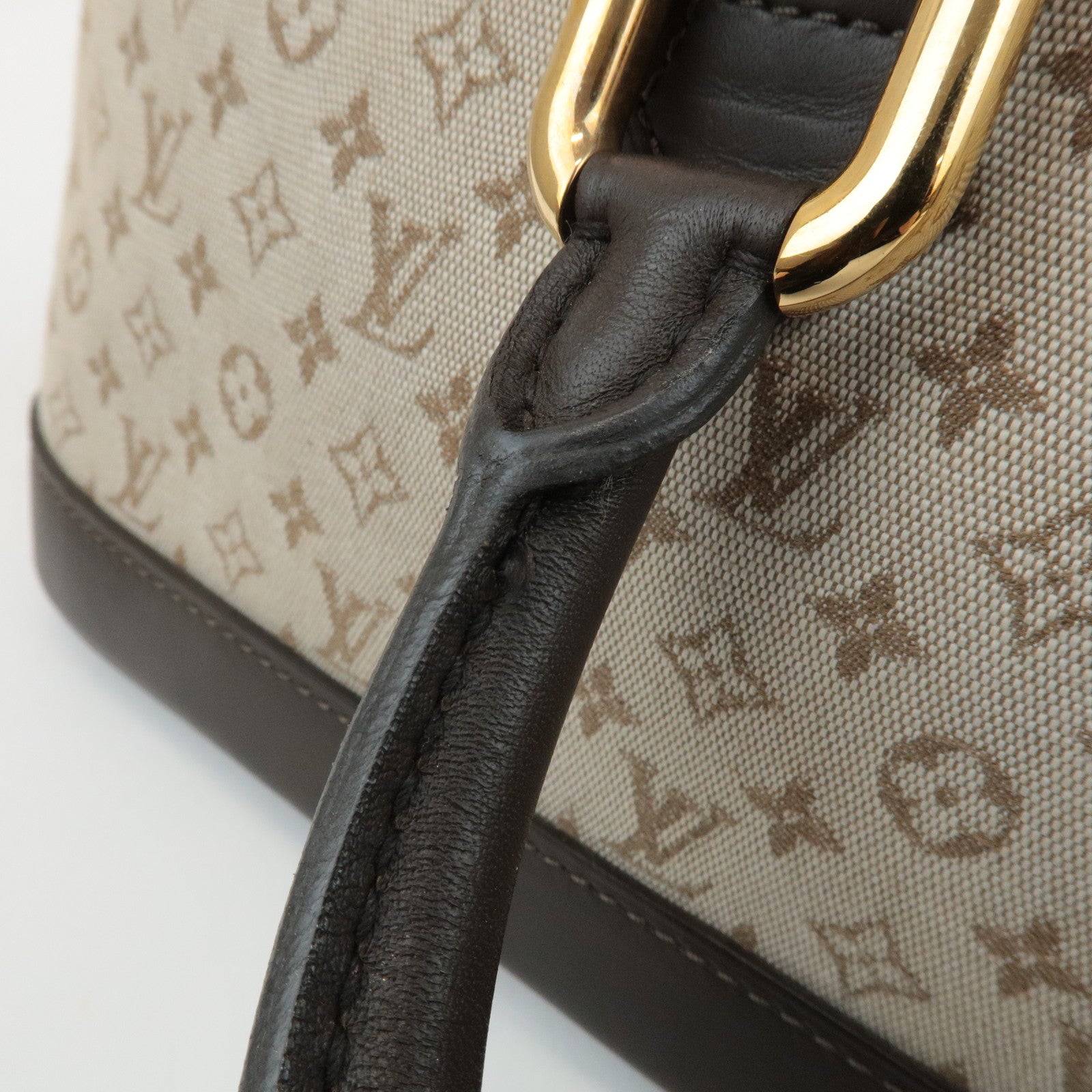 Louis Vuitton Monogram Mini Alma Long Hand Bag Khaki M92206