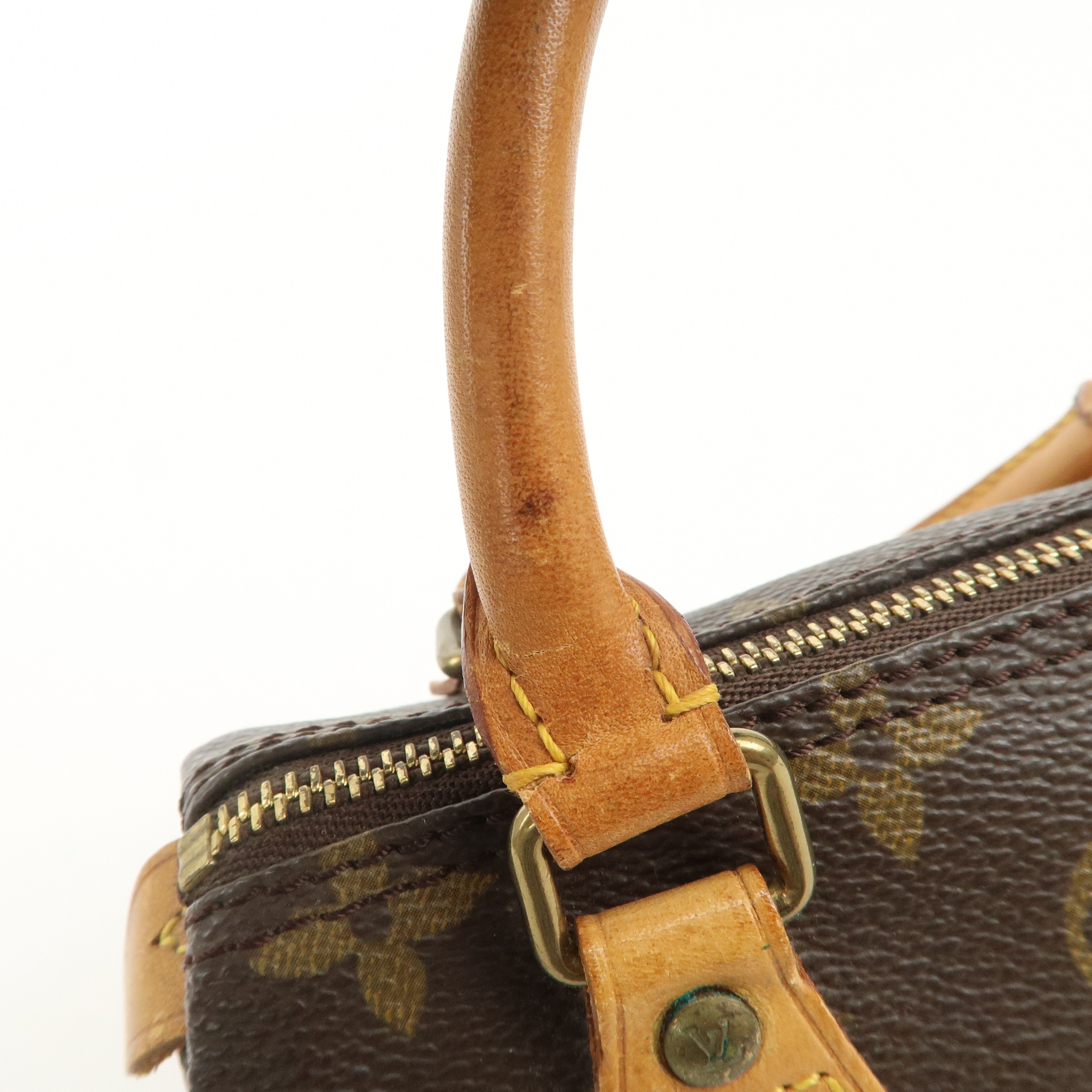 Louis Vuitton Monogram Mini Speedy Hand Bag Brown M41534 Used