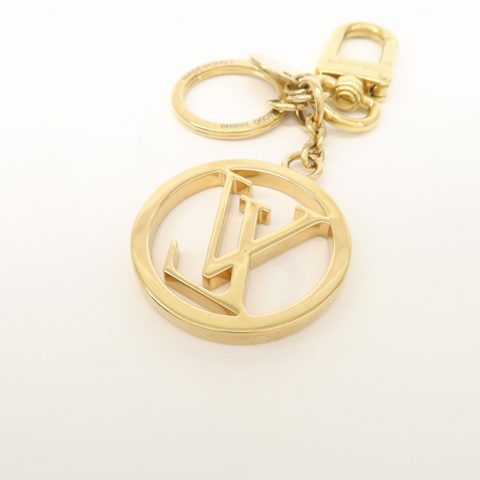 Louis Vuitton LV Circle Key Chain Bag Charm Gold M68000 Used