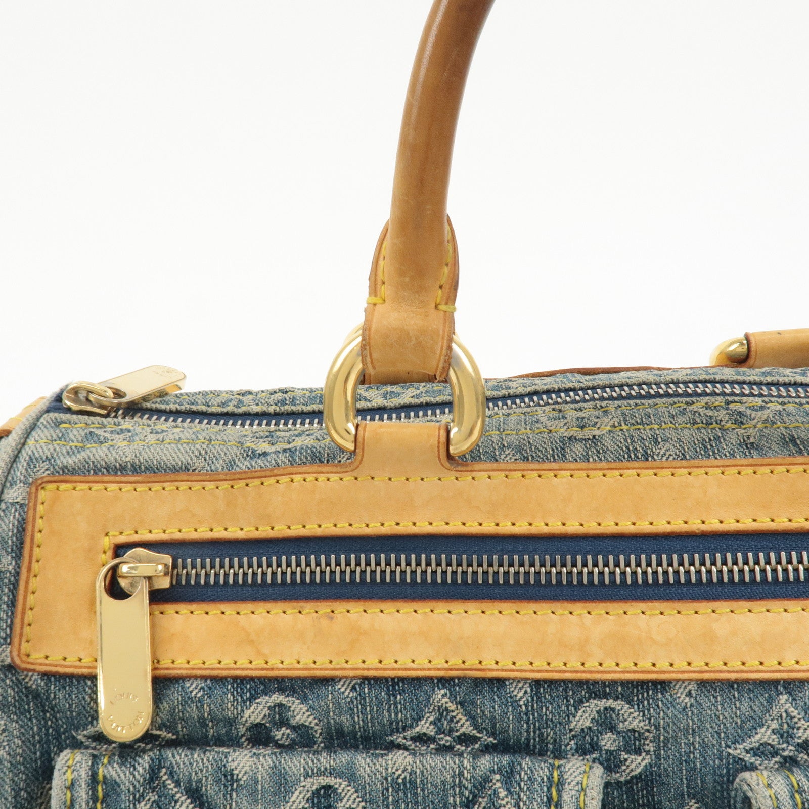 Louis Vuitton Monogram Denim Neo Speedy Boston Bag Blue M95019 Used