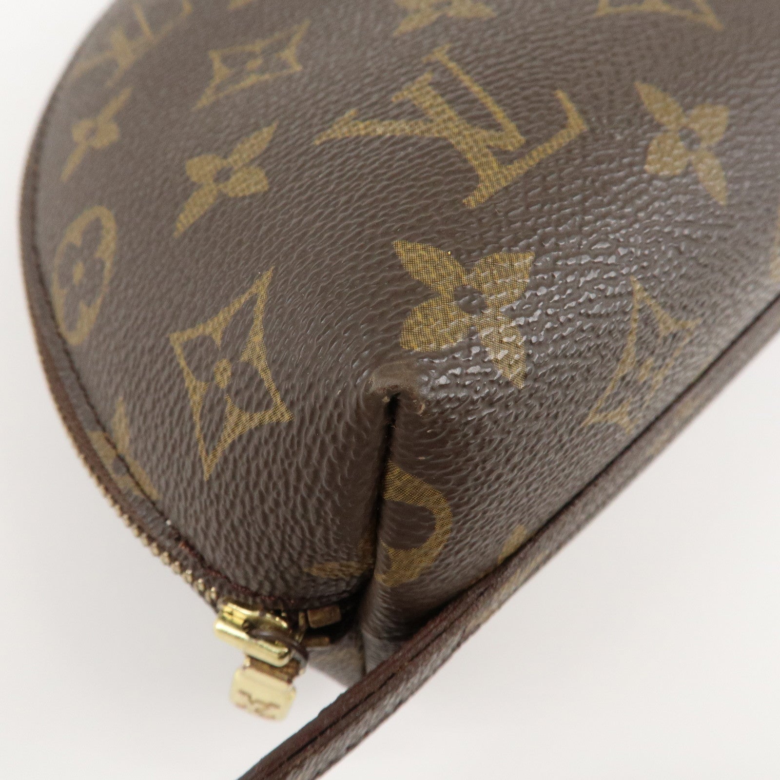 Louis Vuitton Monogram Trousse Demi Ronde Pouch M47520 Used